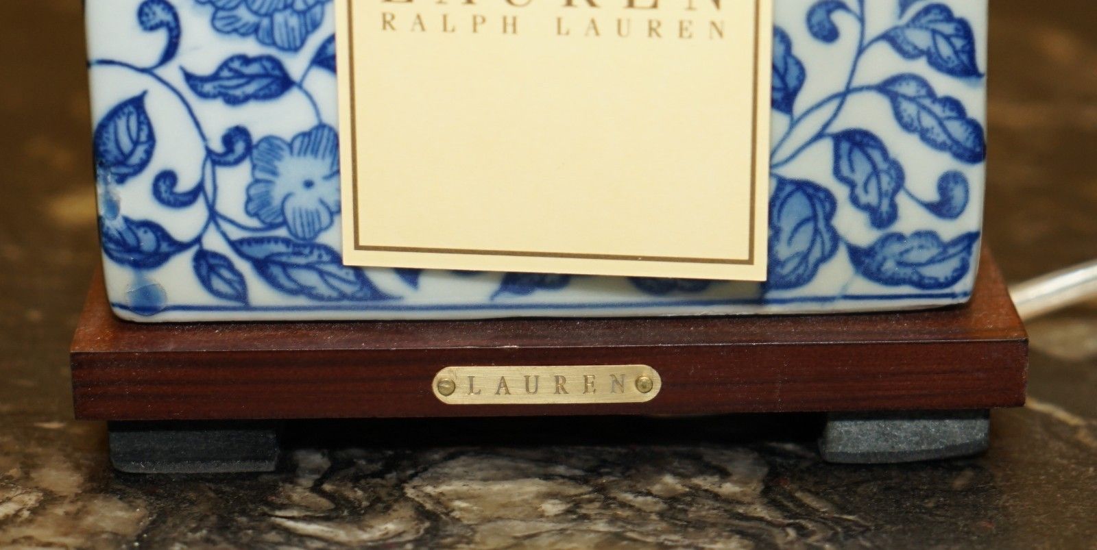 1 Of 2 Brand New Ralph Lauren Porcelain Cobalt Vineyard Table Lamps photo 495.0