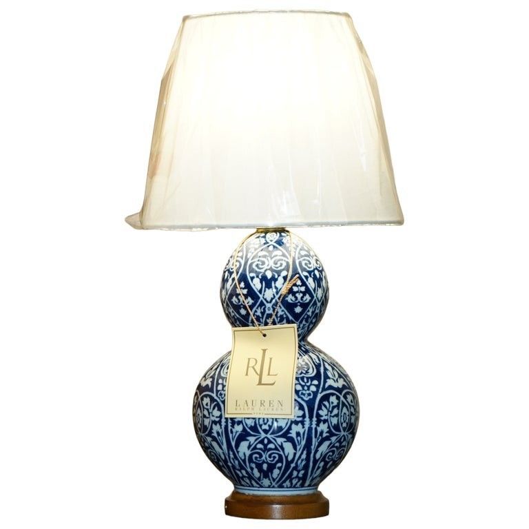 1 Of 4 Brand New In The Box Ralph Lauren Batik Porcelain Cobalt Blue Table Lamps