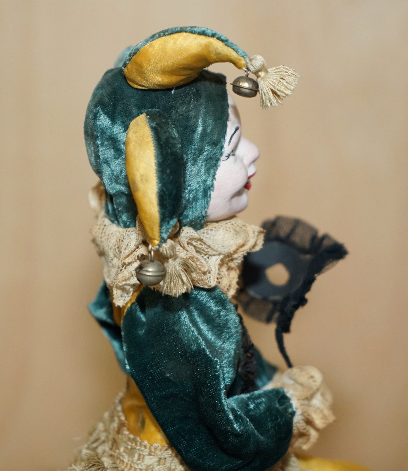Home Decor Antique French Hand Made Musical Automaton Jester Clown That Plays Music & Moves photo