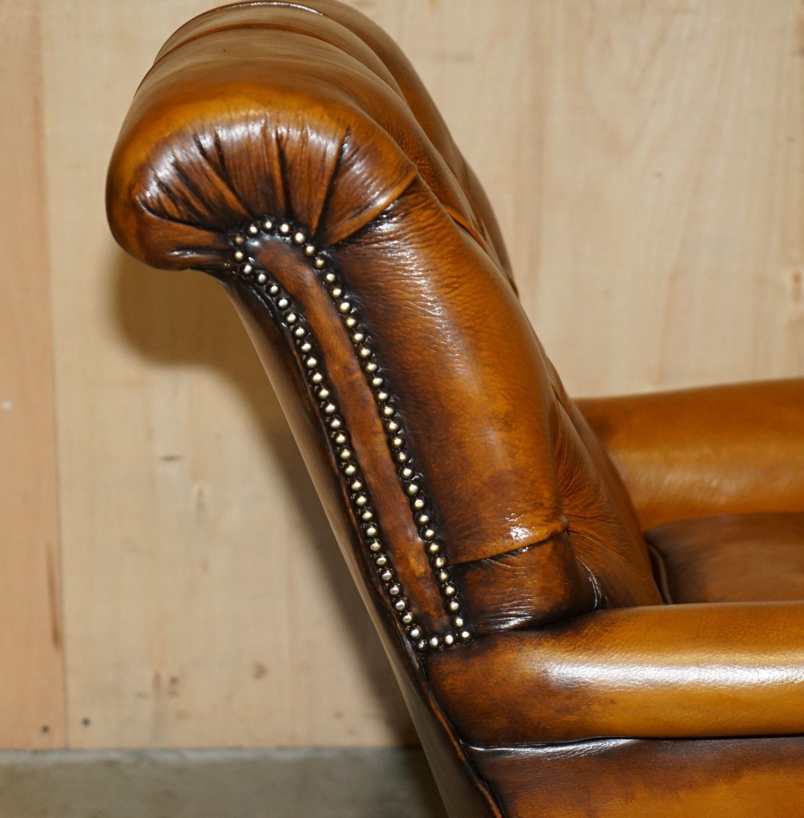 12500.0 Super Rare Howard & Son's Fully Restored Chesterfield Brown Leather Armchair photo