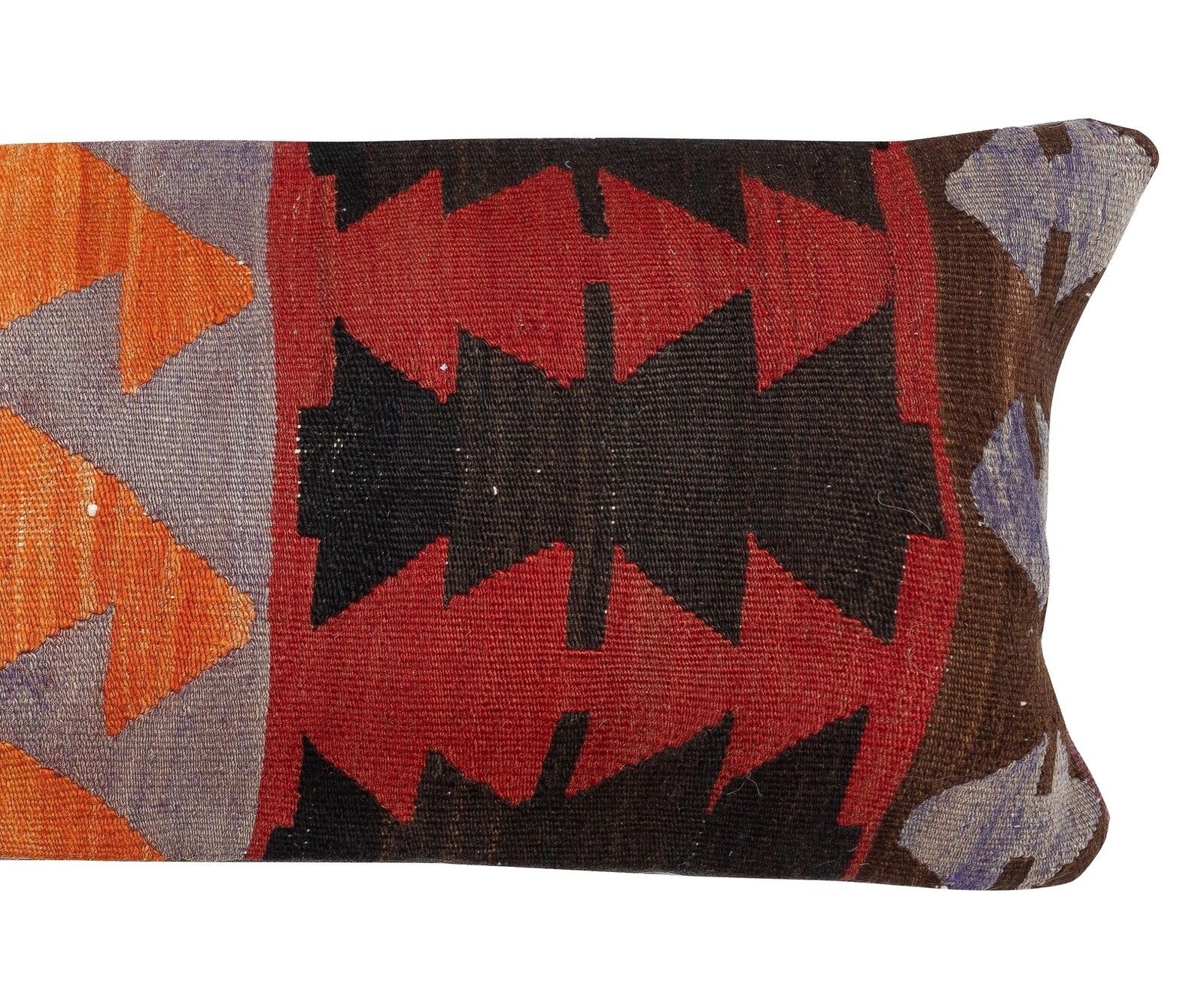 12"X35" Hand Woven Kilim Cushion Cover. Vintage Pillowcase. Lumbar Pillow Cover photo for sale
