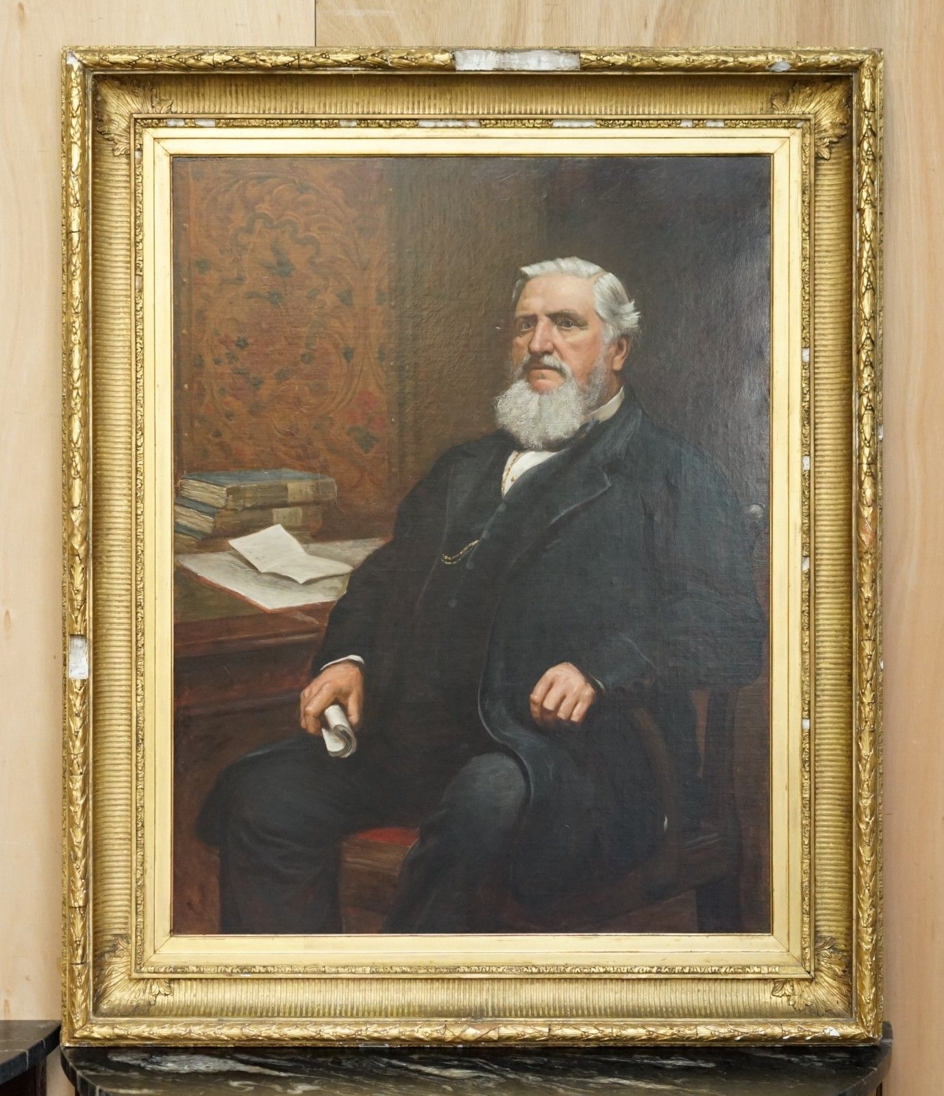 Herbert William Piper (British, 1846 1921) Signed Oil Painting Of A Town Clerk photo furniture