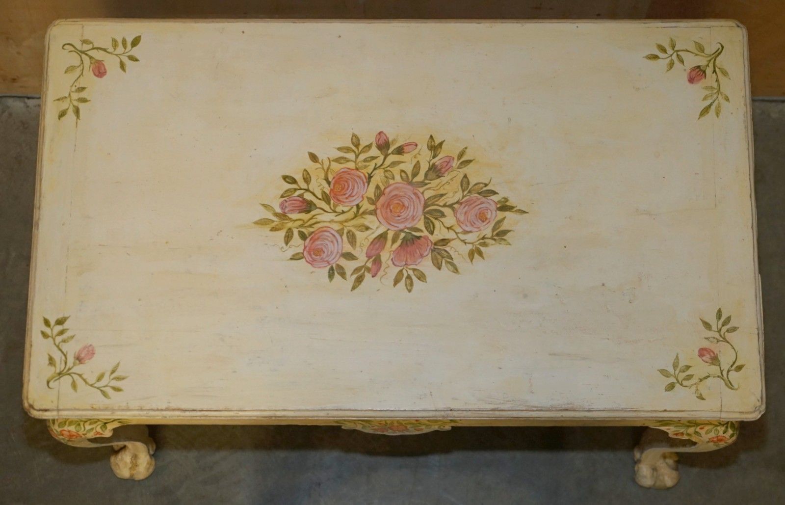 Georgina Style Antique Circa 1860 Victorian Hand Painted Occasional Table Desk photo Furniture