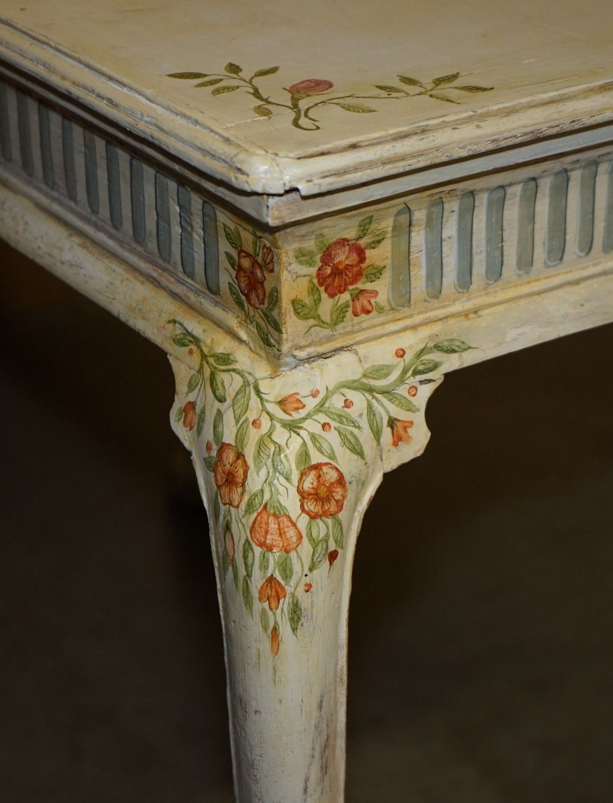 photo buy Georgina Style Antique Circa 1860 Victorian Hand Painted Occasional Table Desk