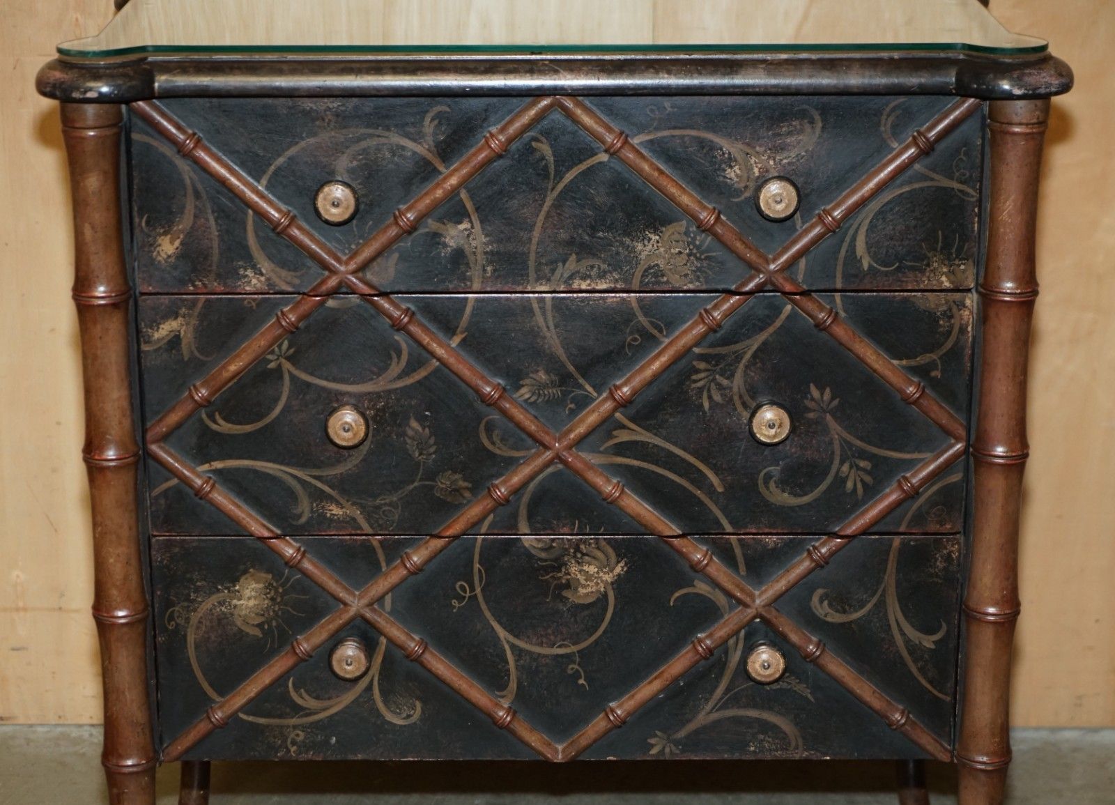 Rrp £7450 Faux Bamboo Carved Wood Porte Italia Fiesole Chest Of Drawers photo 3950.0