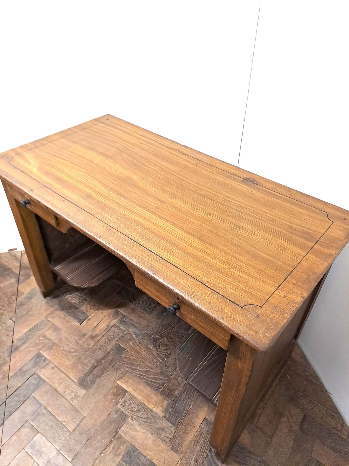 A Small Antique French Scumbled Shop Counter photo furniture