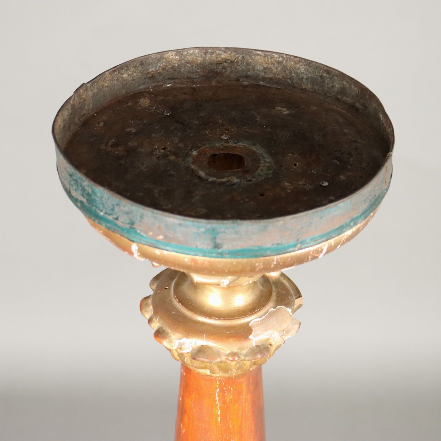 Antique Eclectic Candle Holder Carved And Gilded Wood XIX Century photo Home Decor