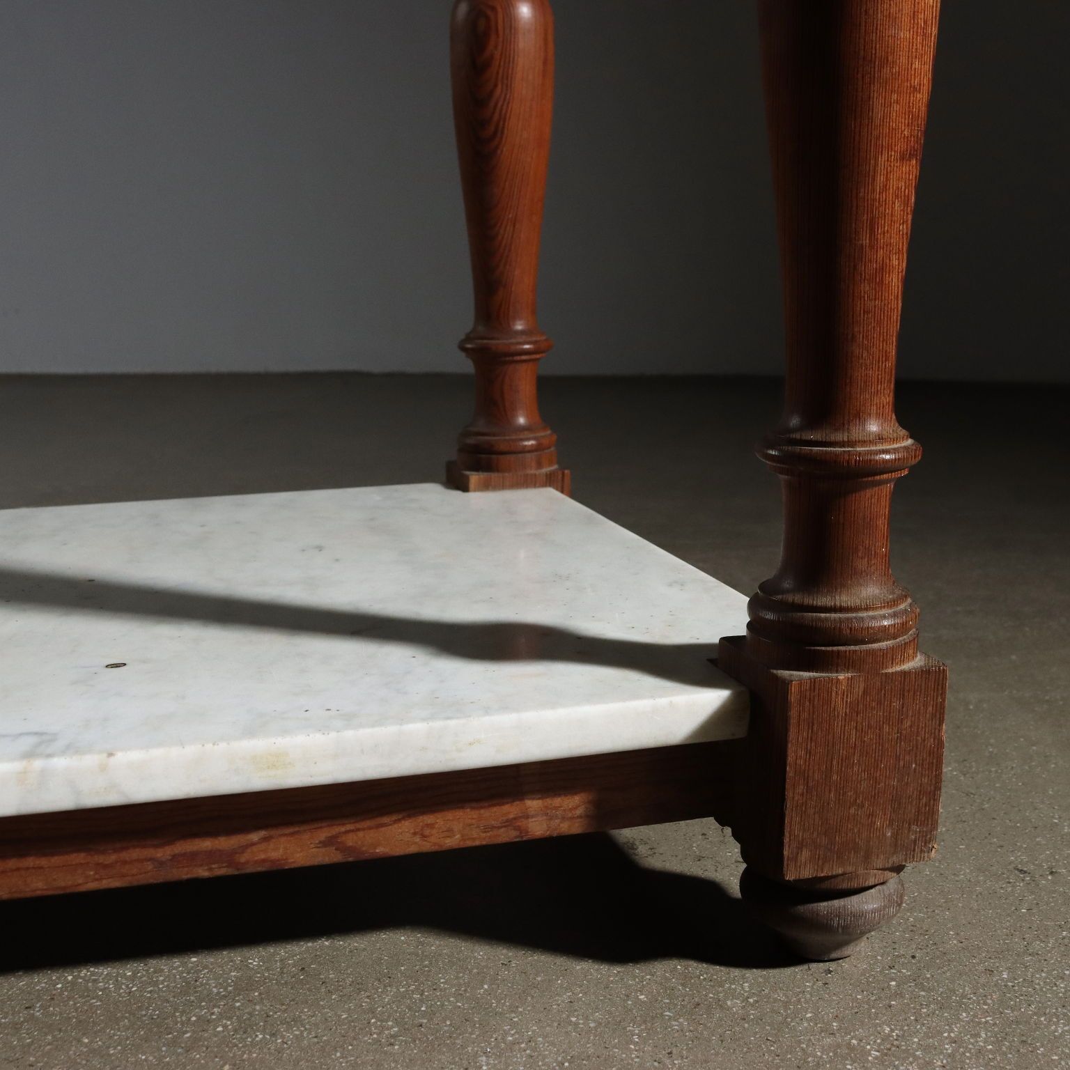 photo for sale Antique Working Table Larch White Marble Italy XX Century