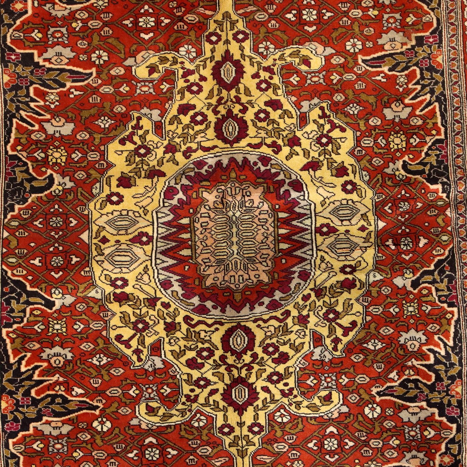 Antique Asian Carpet Cotton Wool Silk Thin Knot 75 X 52 In photo Textiles