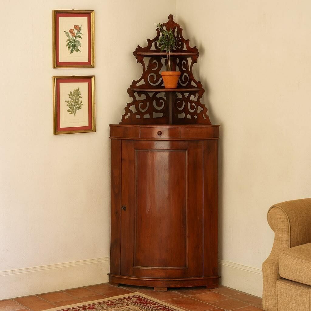 Antique Corner Cupboard Italy Late XIX Century photo furniture