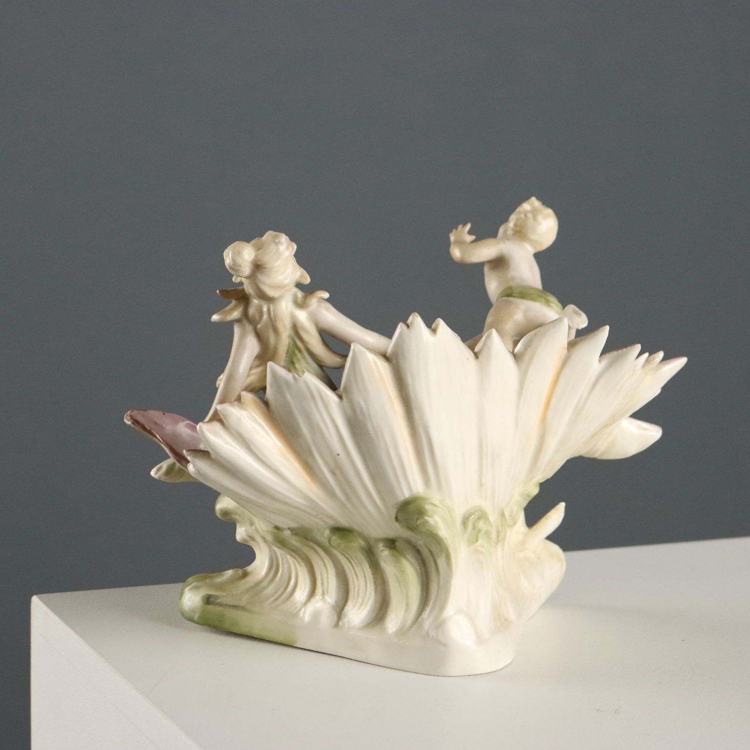 Vase Shell Shaped Art Nouveau Porcelain XIX XX Century photo buy