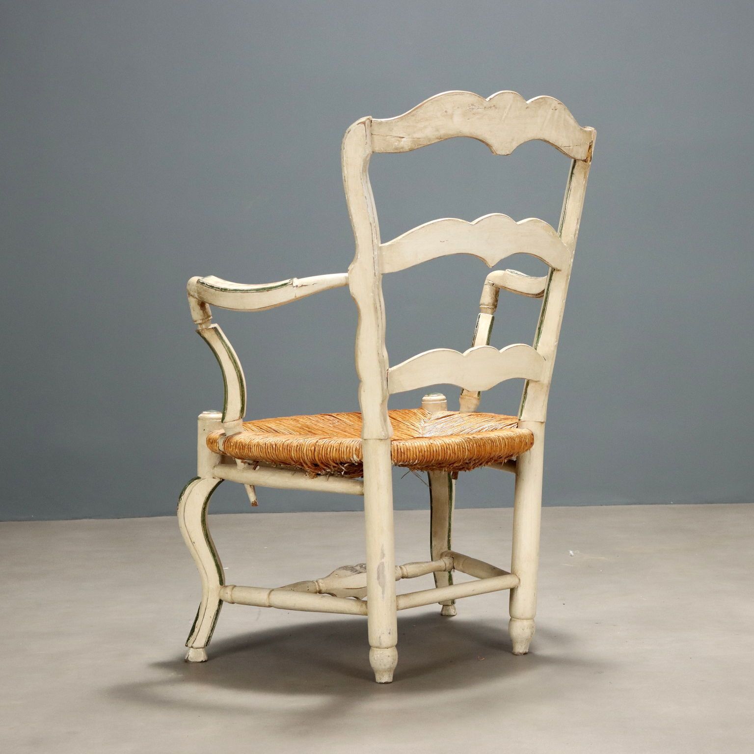 photo for sale Antique Armchairs Baroque Style Lacquered Wood XIX Century