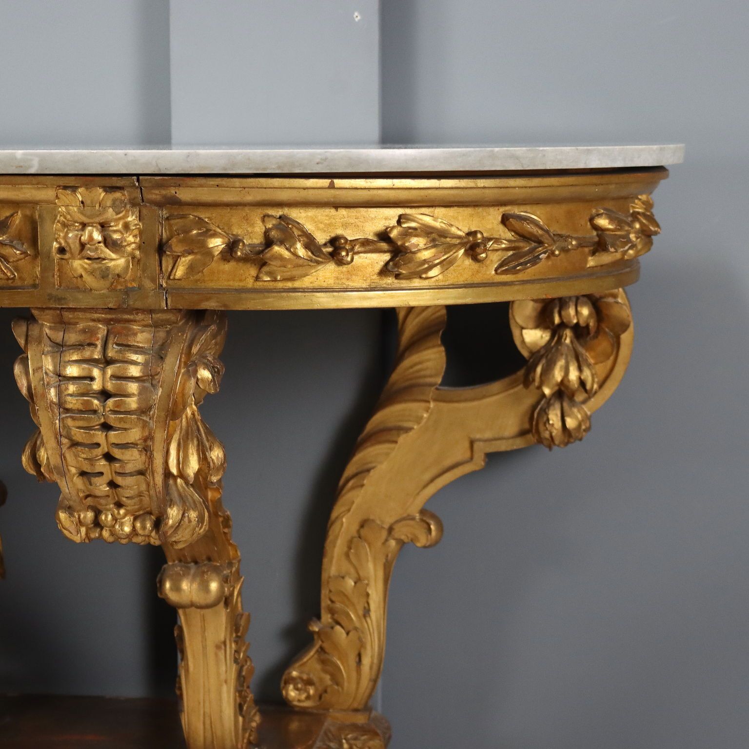 Antique Console Carved Wood Decorations Italy XIX Century photo Furniture