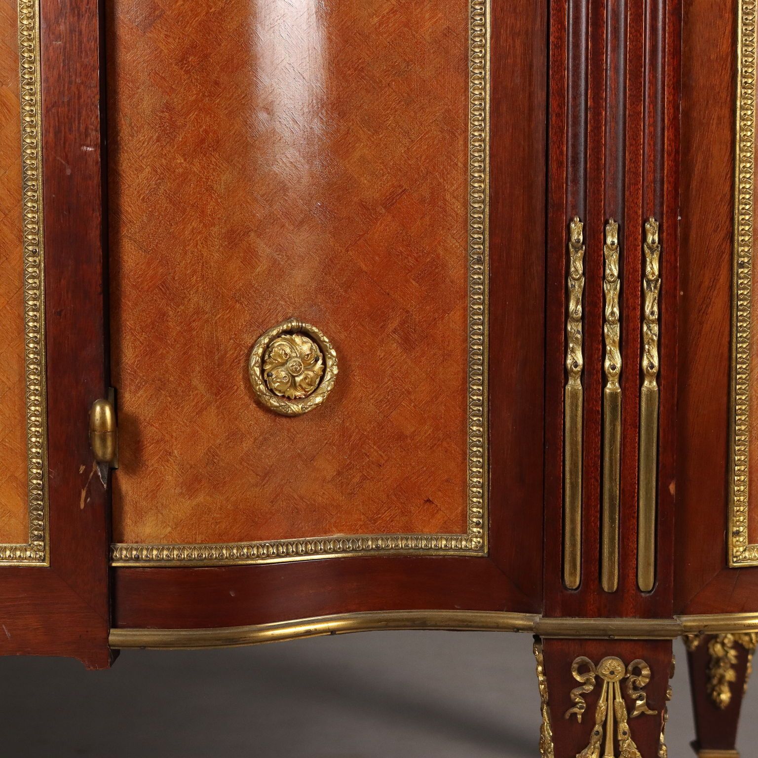 photo for sale Antique Cupboard Louis XVI Mahogany Gilded Bronze XX Century