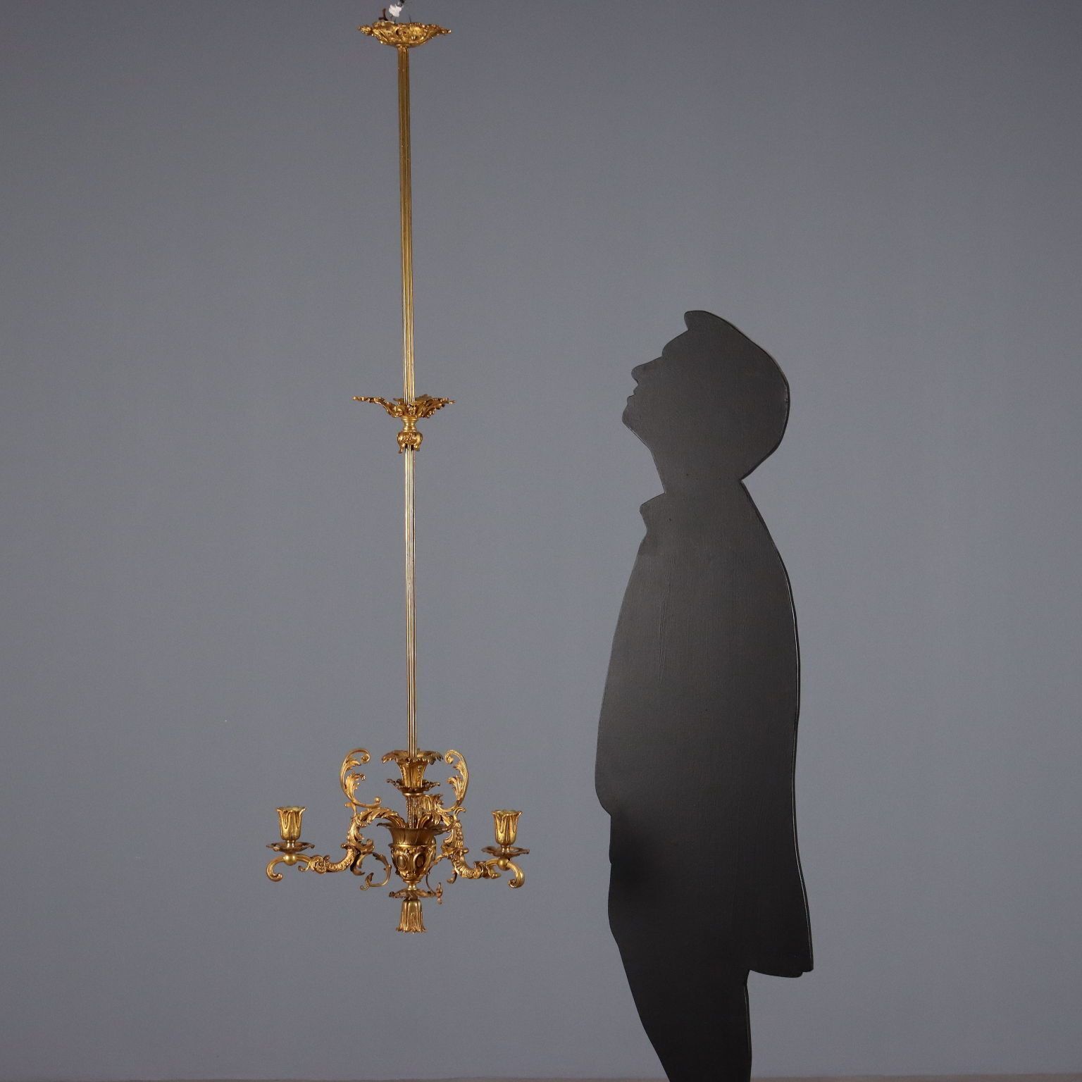 Antique Chandelier Gilded Bronze 3 Lights Italy XX Century photo furniture