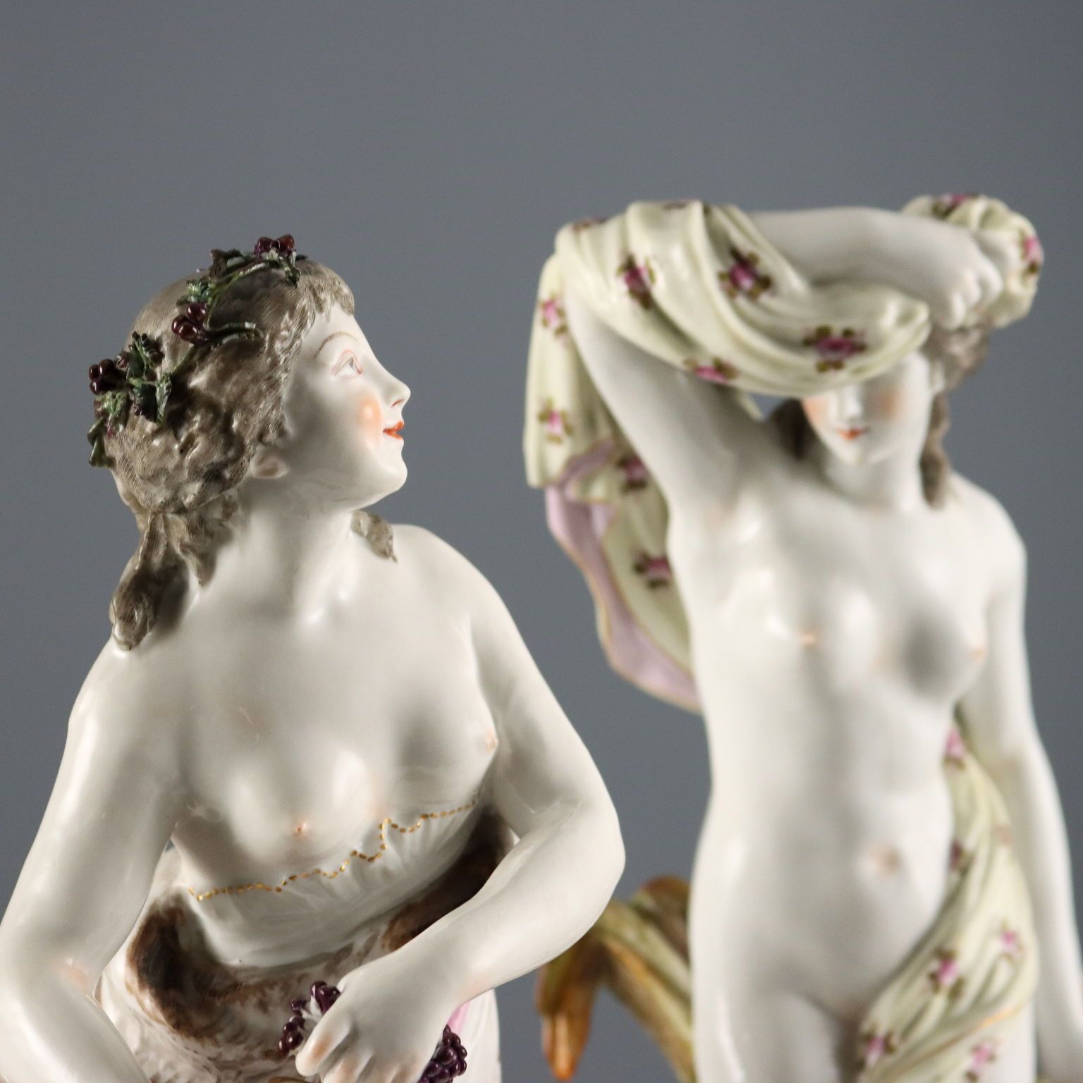 Antique Figurines Porcelain Edmé Samson Paris France XIX Century photo for sale