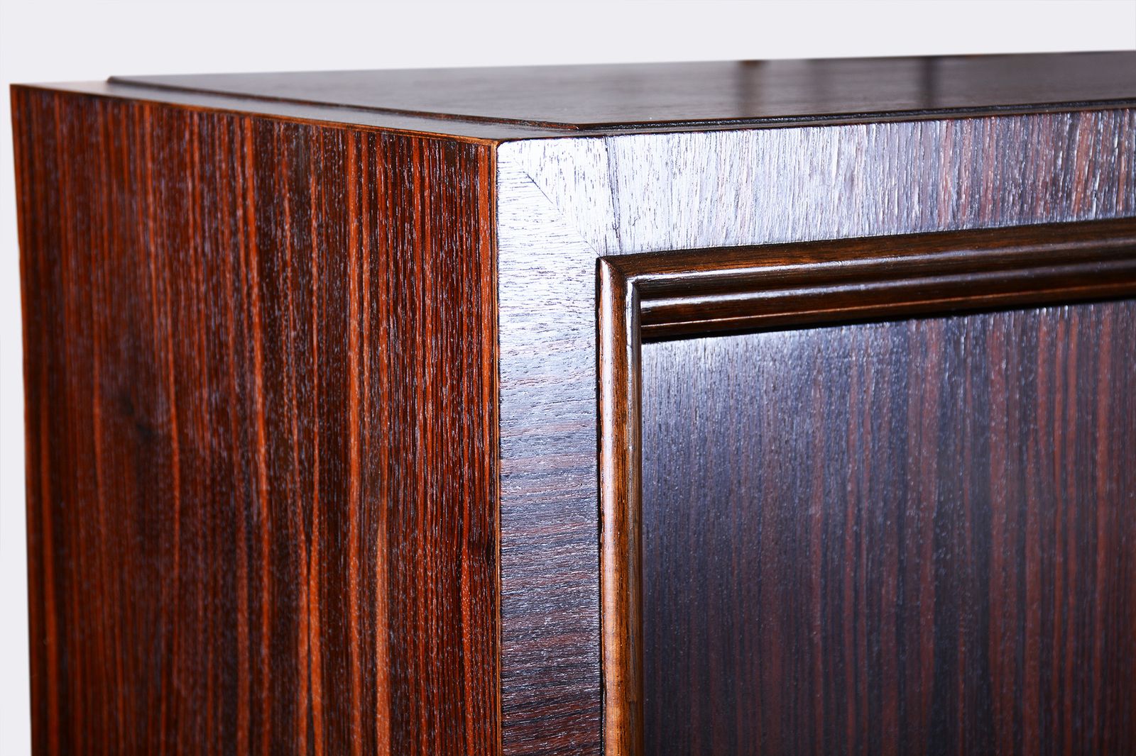8000.0 Restored Art Deco Bookcase, Oak, Macassar Ebony, Polished, France, 1920s photo