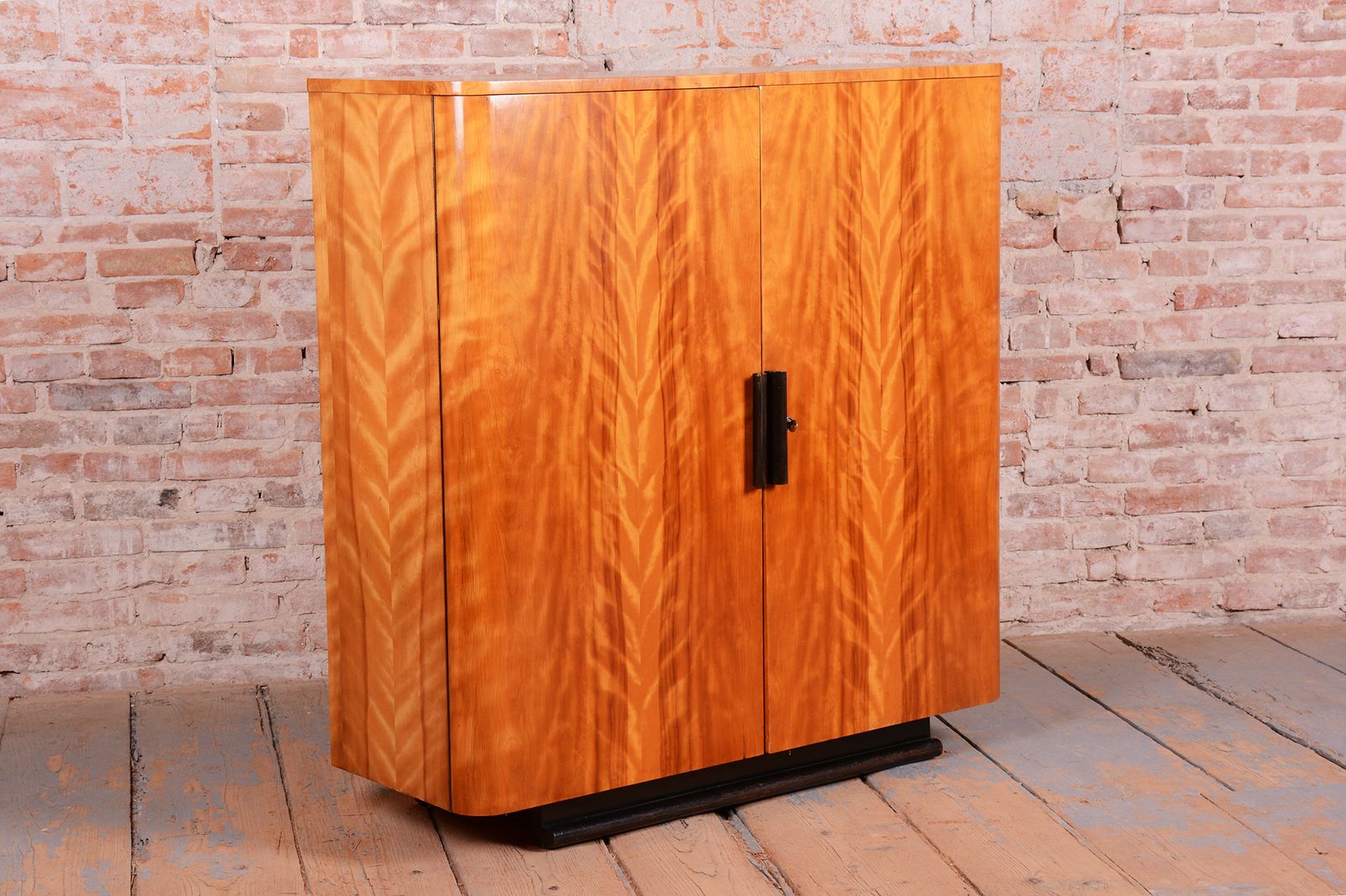 Restored Art Deco Cabinet, By J. Halabala, Up Zavody, Satin Wood, Czech, 1940s photo for sale