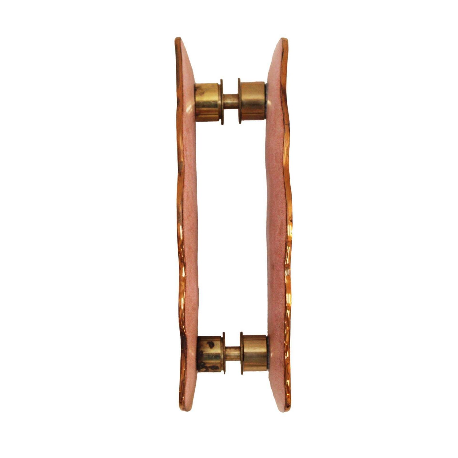 Italian Mid Century Door Handle By Paolo De Poli In Red Enameled Copper, Circa 1960 photo vinterior