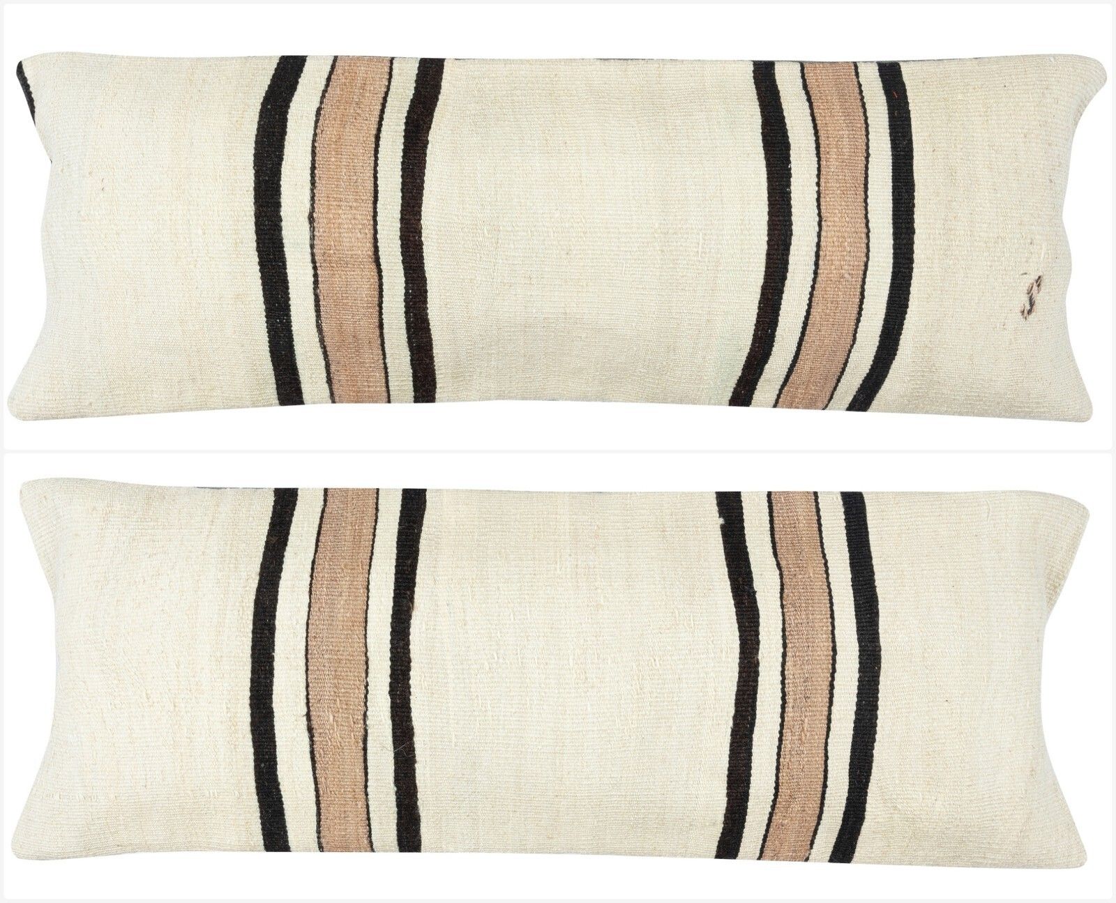 12"X35" Set Of 2   Handmade Kilim Cushion Covers. A Pair Of Lumbar Pillow Covers