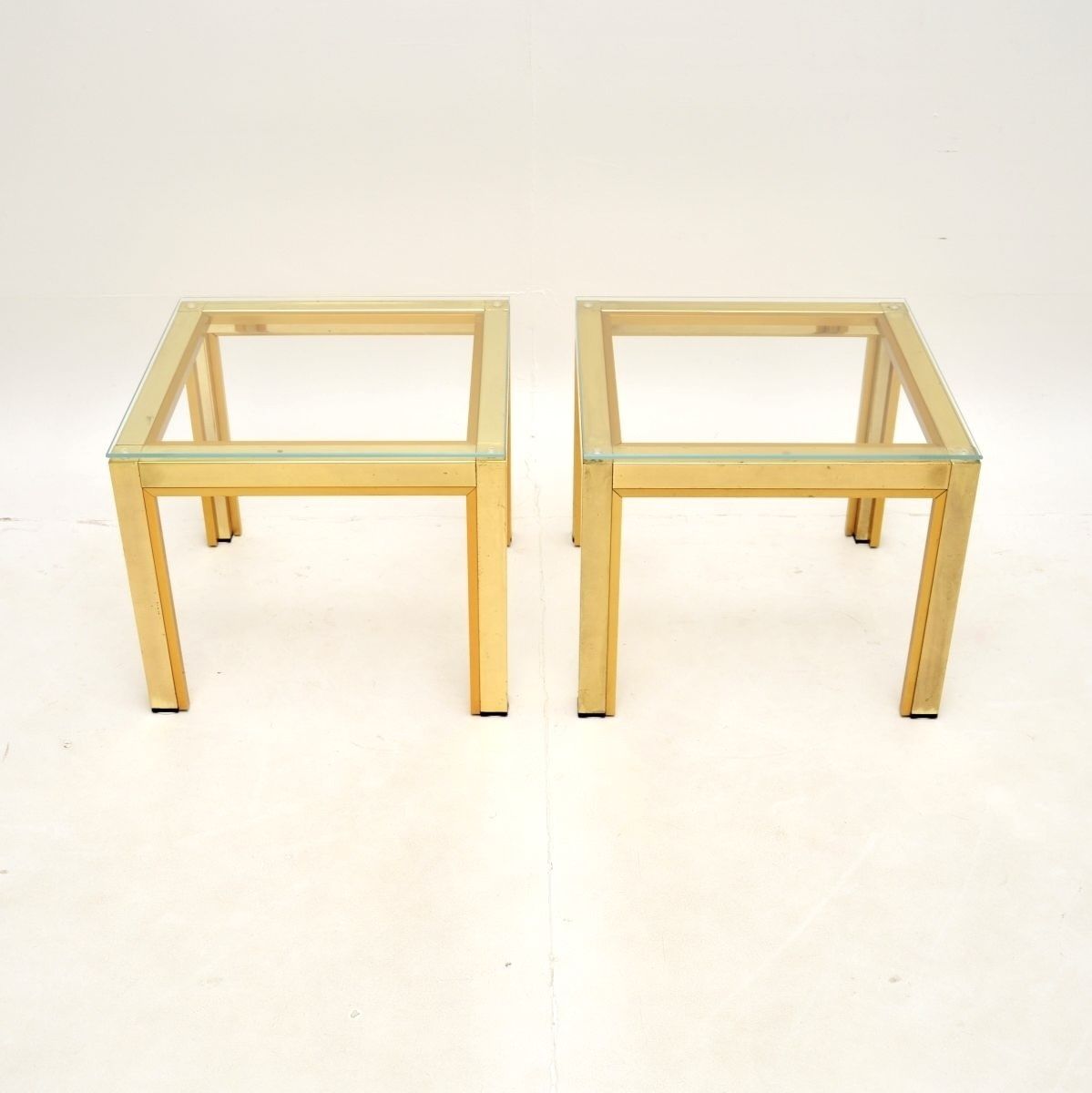 Pair Of Vintage Italian Brass Side Tables By Zevi photo furniture