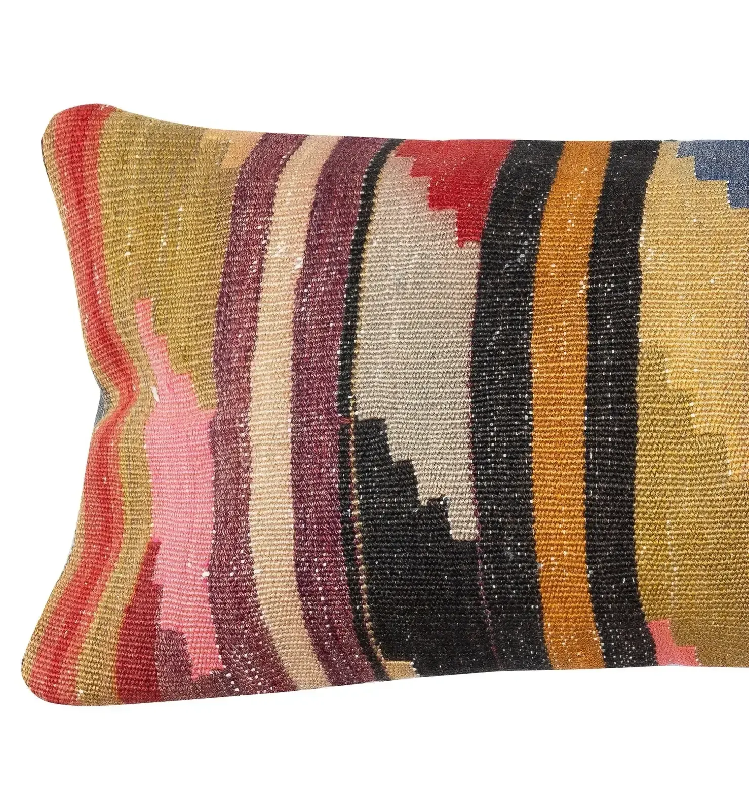 14"X28" Vintage Kilim Cushion Cover. Handwoven Turkish Lumbar Pillow Cover photo furniture