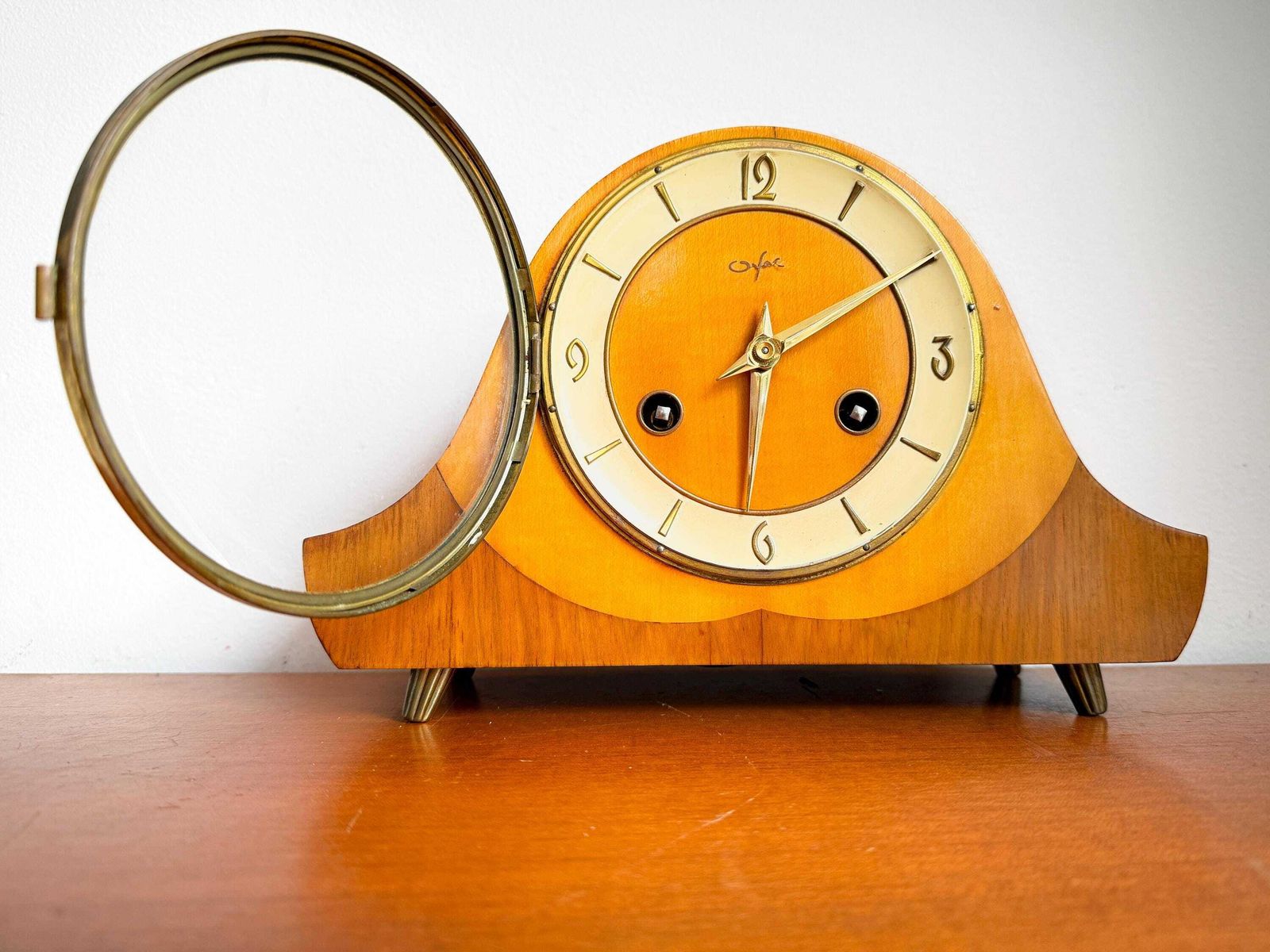 Vintage Orfac Pendulum Tafelklok / Schoorsteenklok   Dutch Design   50s   Mcm   Mid Century   Fhs photo Woonaccessoires