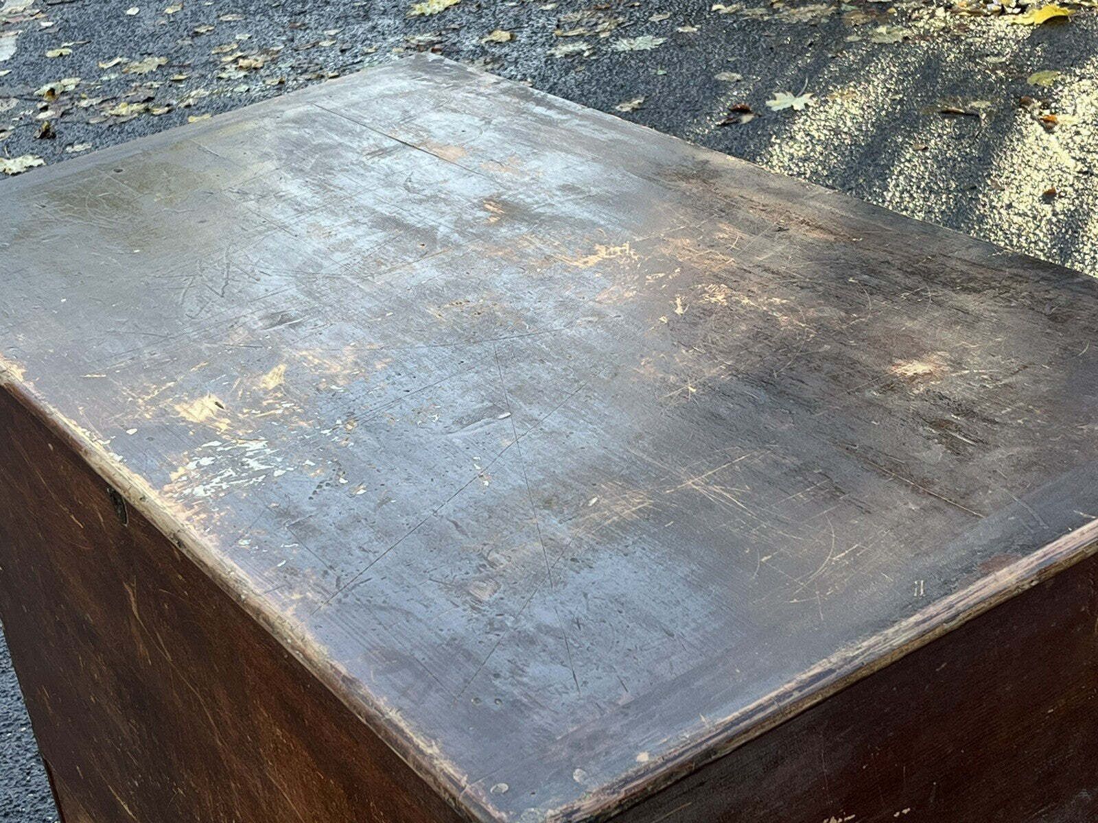 Georgian Pine Trunk / Chest, 2 Drawers, Large In Size. Lots Of Storage. photo vintage