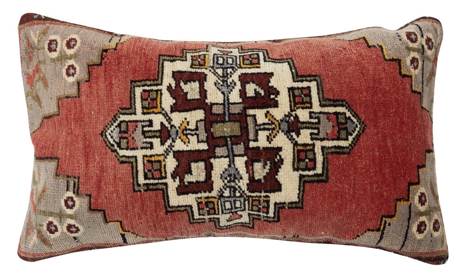 16"X28" Hand Knotted Cushion Cover. Lumbar Pillow Cover. Accent Pillow Cover