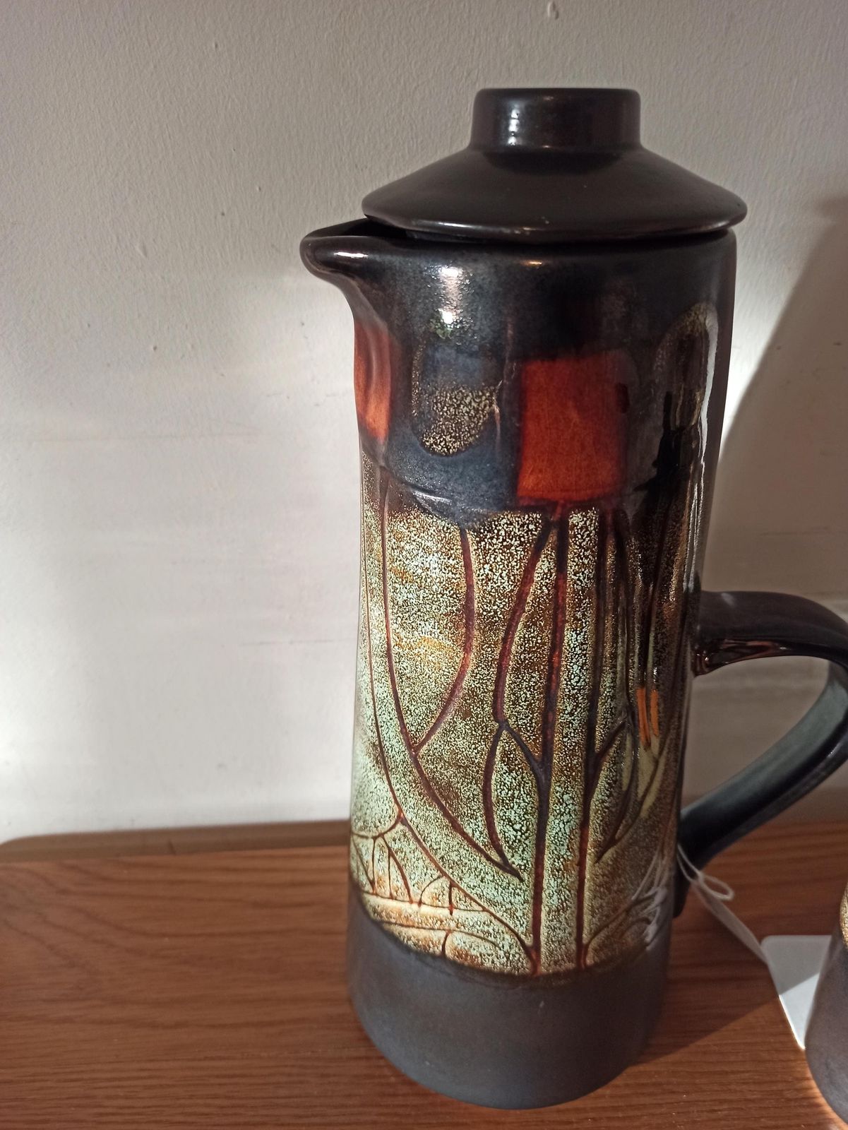 Coffee Pot And 6 Cups. Studio Pottery. Good Condition. photo for sale