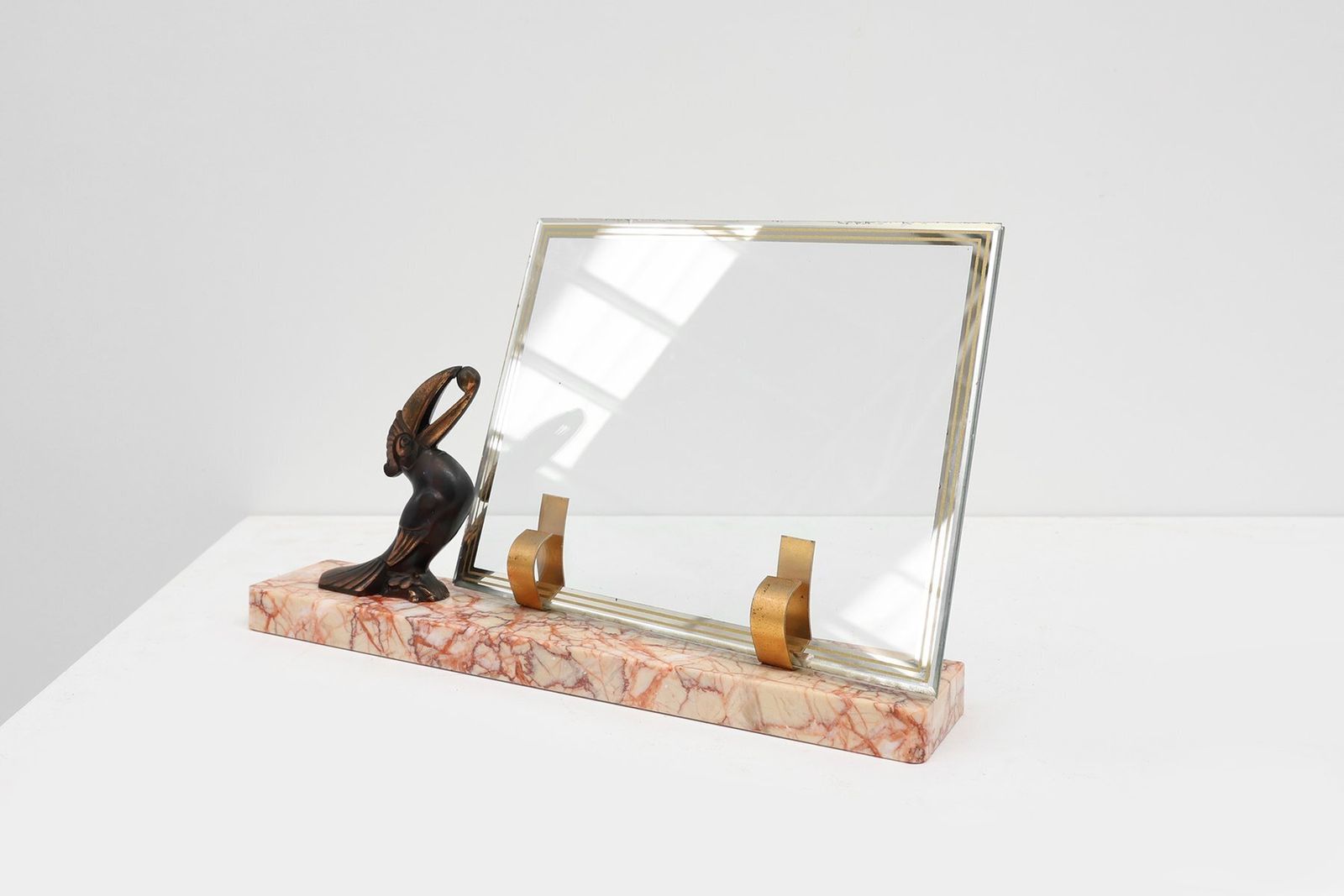 Art Deco Picture Frame With Toucan Sculpture From Guénot, France, 1920s photo for sale