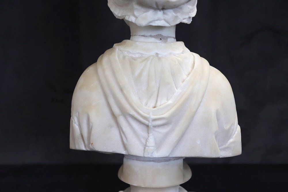 photo for sale Bust Of A Lady, 19th Century, White Marble Sculpture