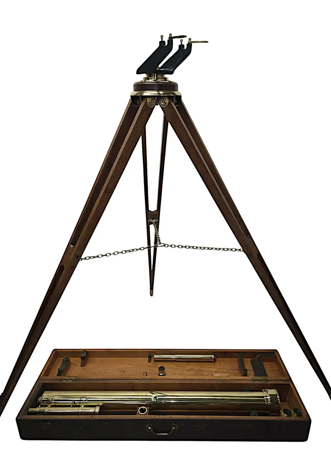 photo vintage A Very Rare 19th Century Four Inch Diameter Telescope By 'Steward Of London'