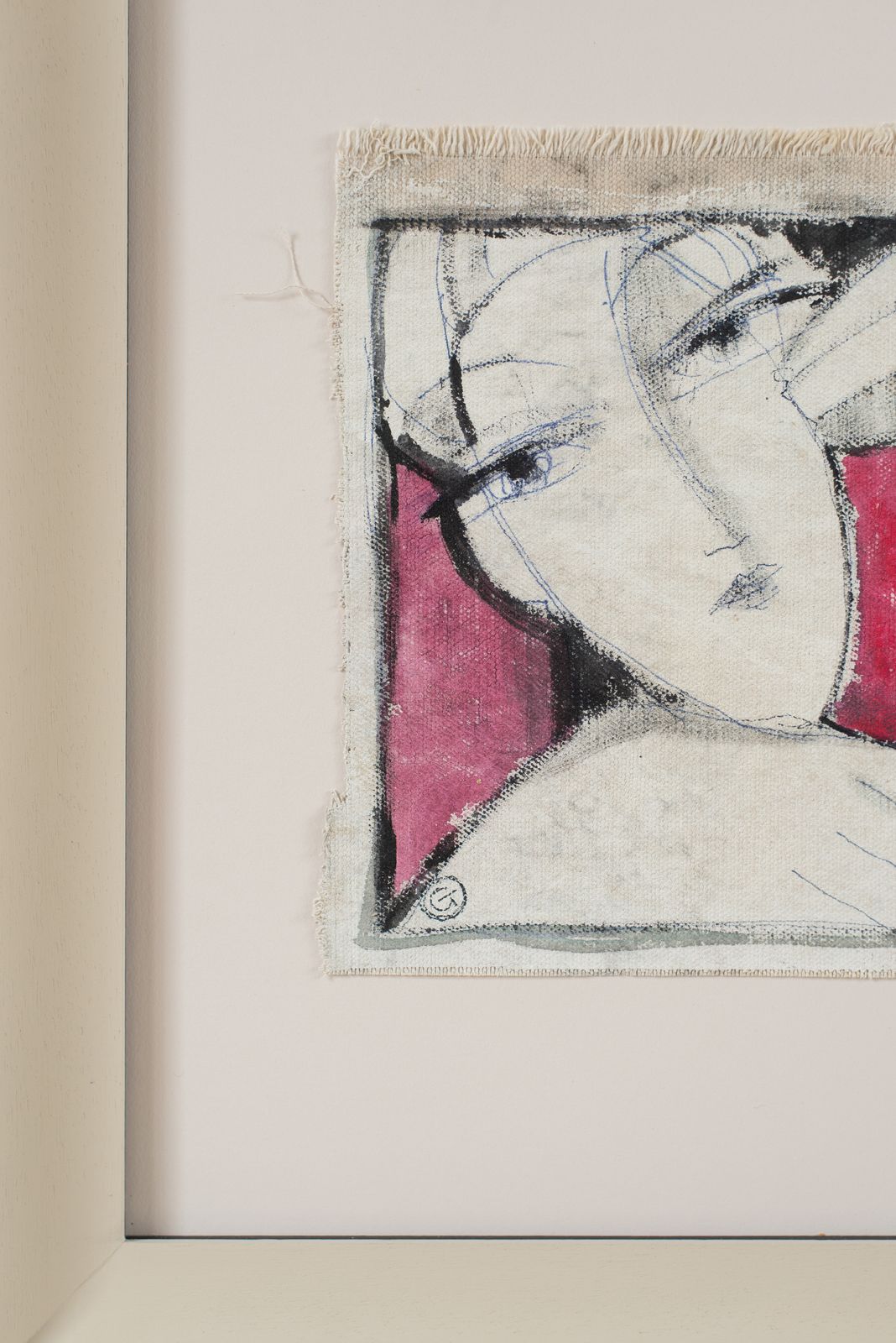 Abstract Portrait In Acrylic On Canvas, Florence C1980 photo for sale