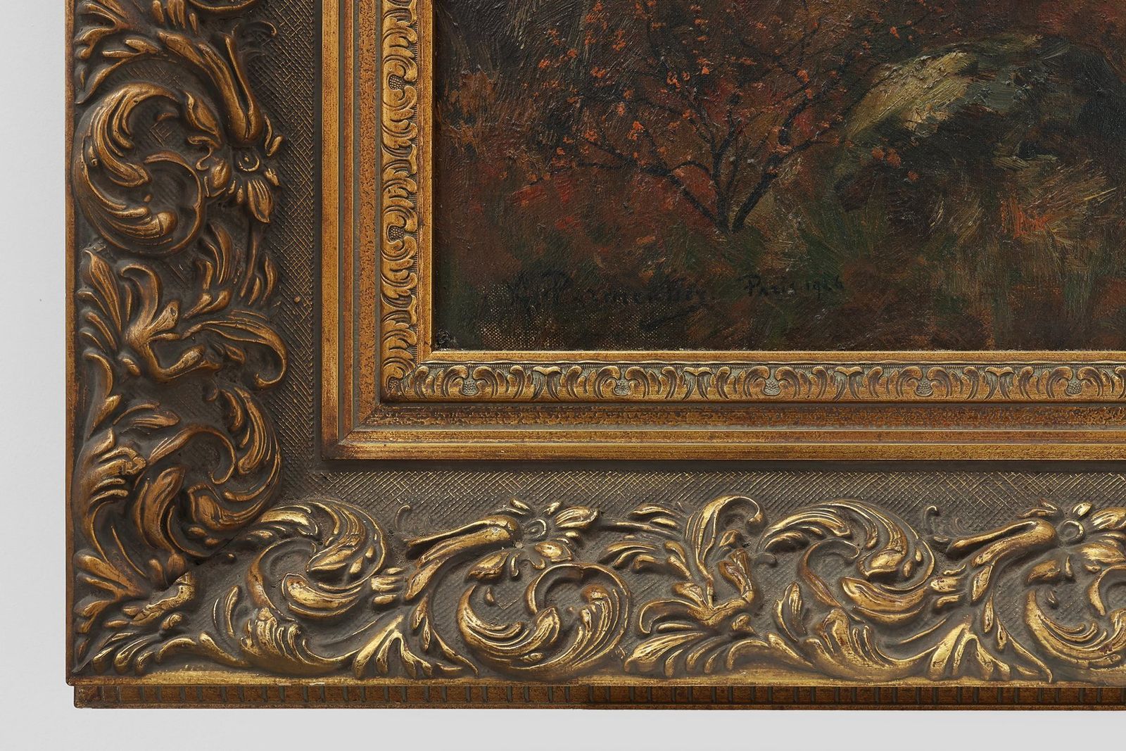 French Artist, Forest, 1926, Oil On Canvas, Framed photo vinterior
