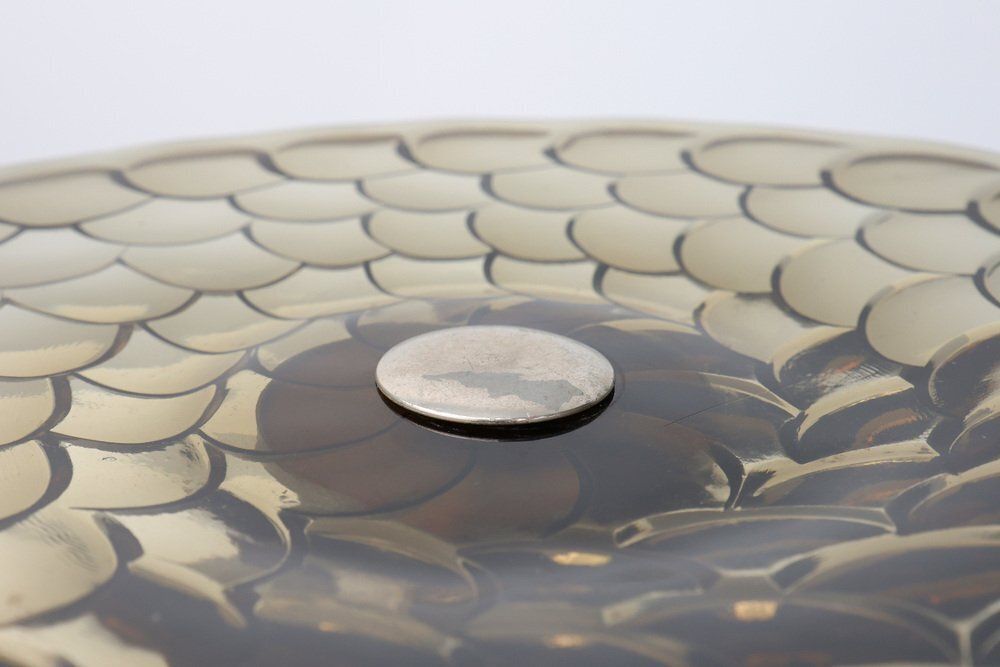 photo furniture Art Deco Glass, Wood And Metal Fruit Bowl, France, 1940s