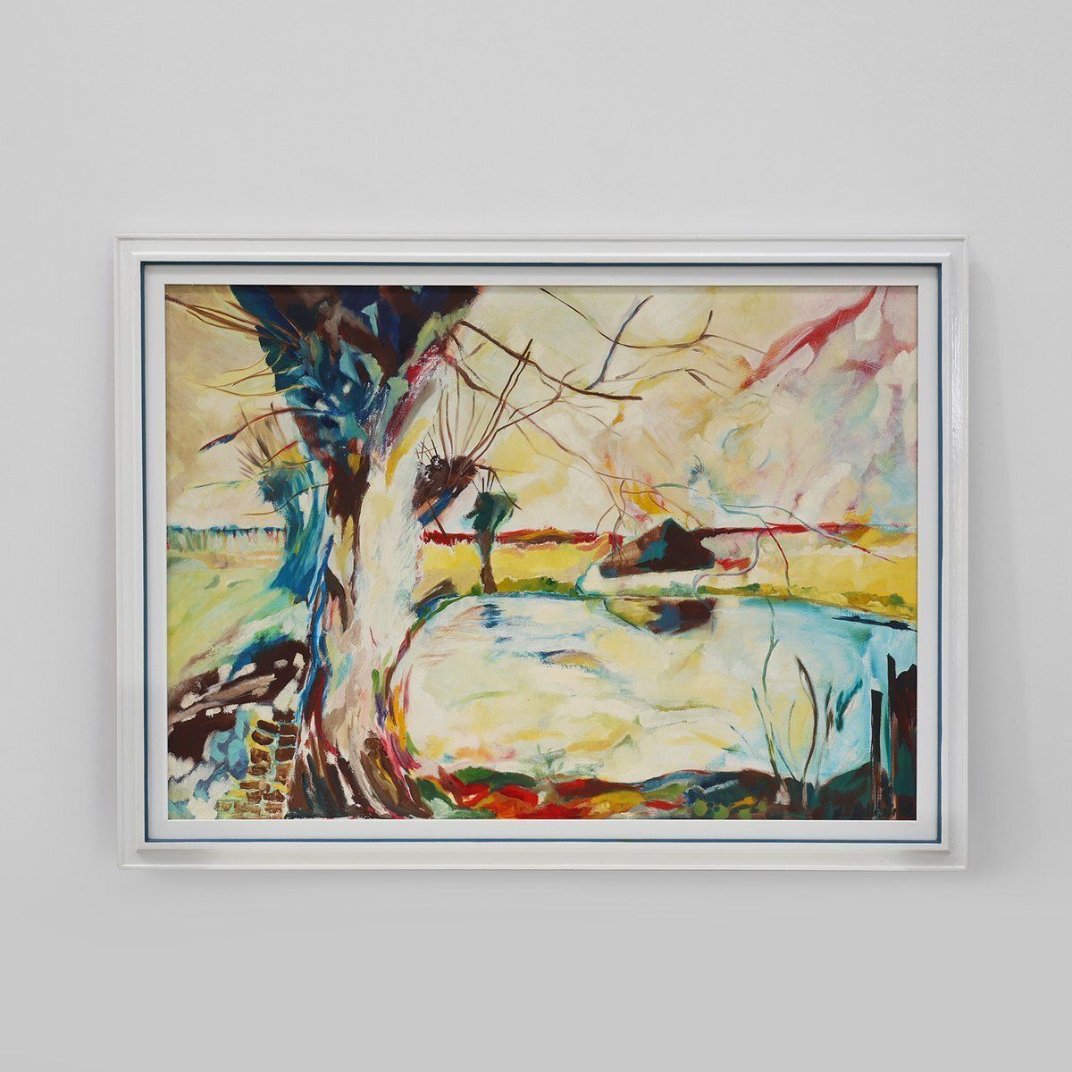 Belgian Artist, Modern Abstract Landscape, Oil On Canvas, 1982