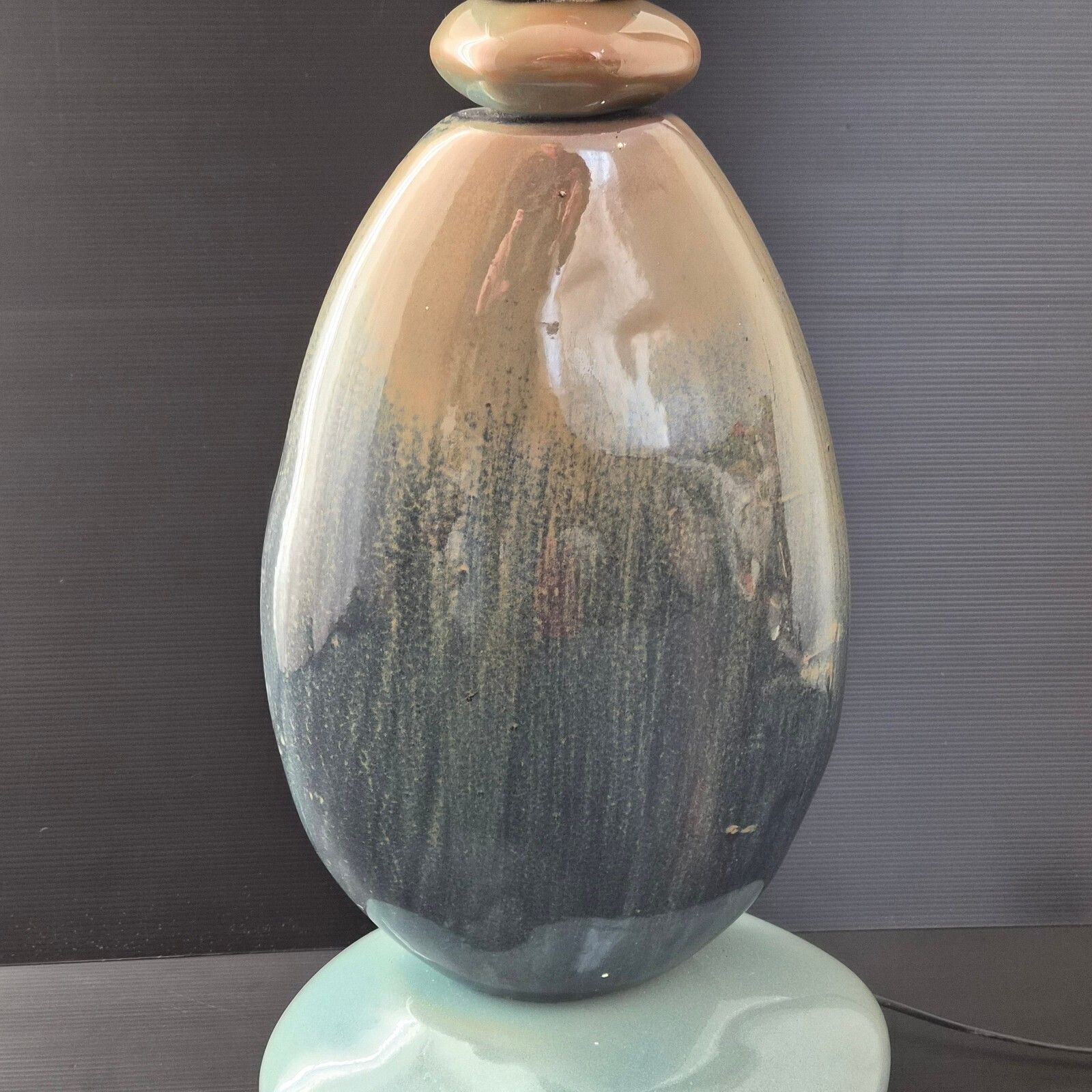 Important Vintage 1970s Ceramic Pebble Lamp By Francois Chatain 70s 1970s photo vintage