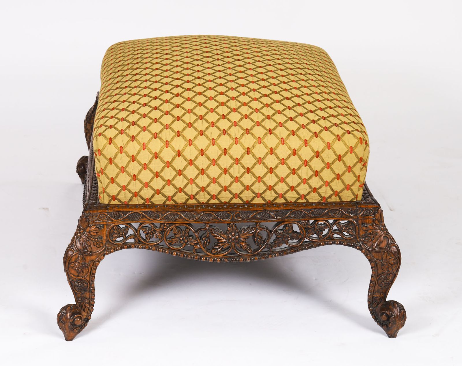 photo vinterior Antique Large Anglo Indian Stool 19th Century 95x75cm