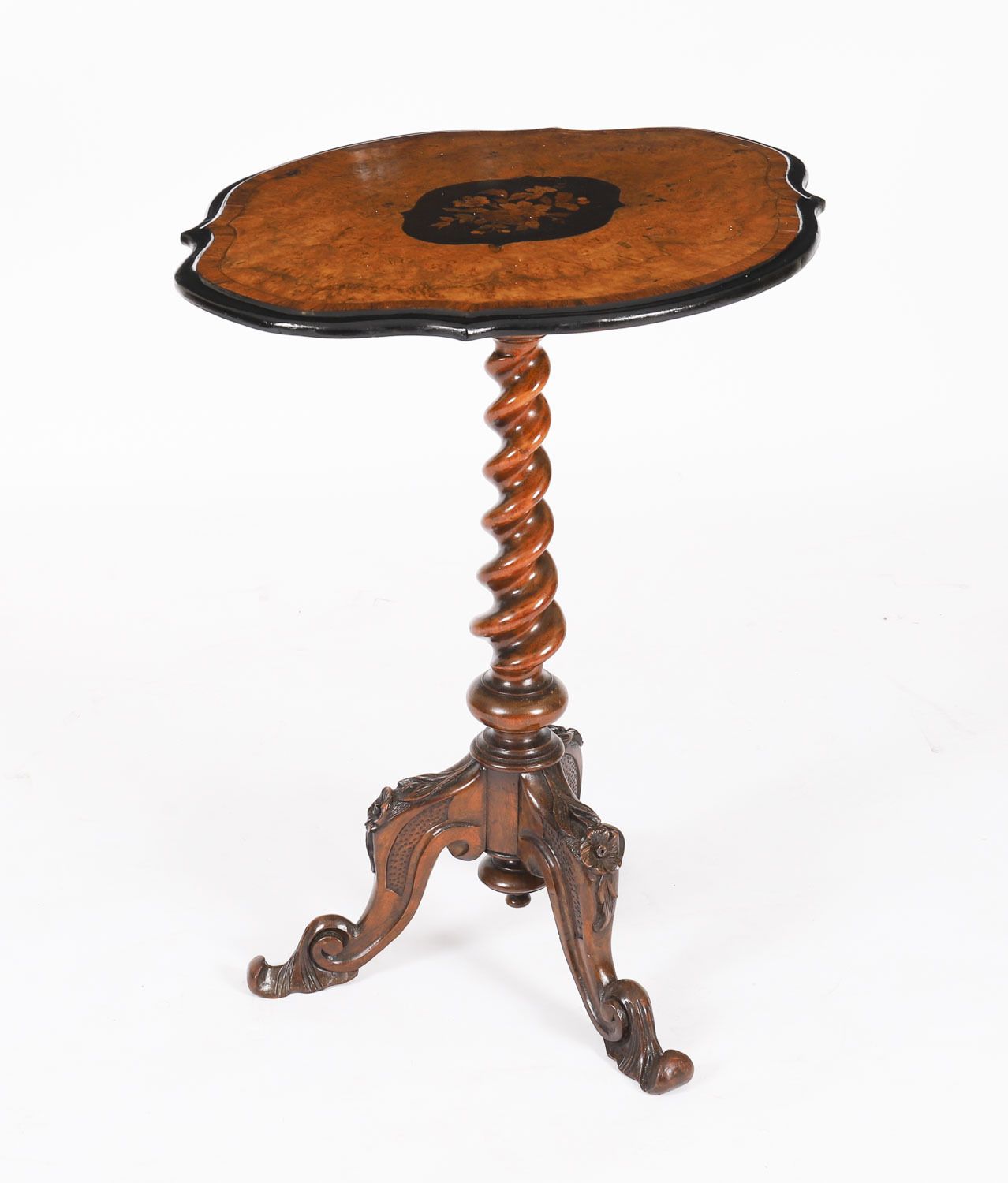 Victorian Burr Walnut Wine / Occasional Table C.1860 19th C