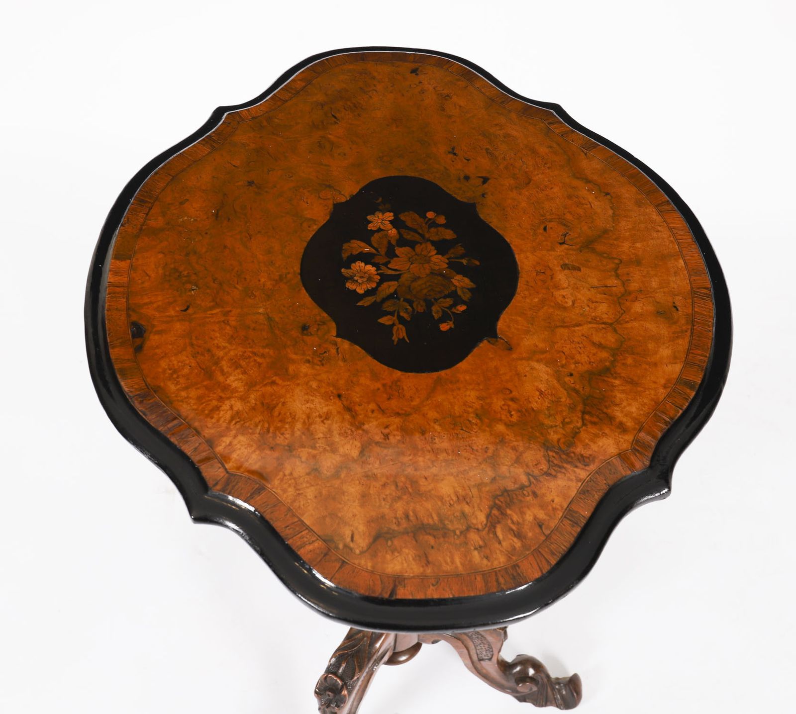 Victorian Burr Walnut Wine / Occasional Table C.1860 19th C photo vinterior