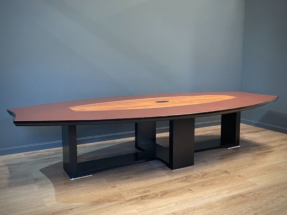 photo furniture Italian Tecno Spa Conference Table, Twelve Leather Serie 148 Chairs & Console Table