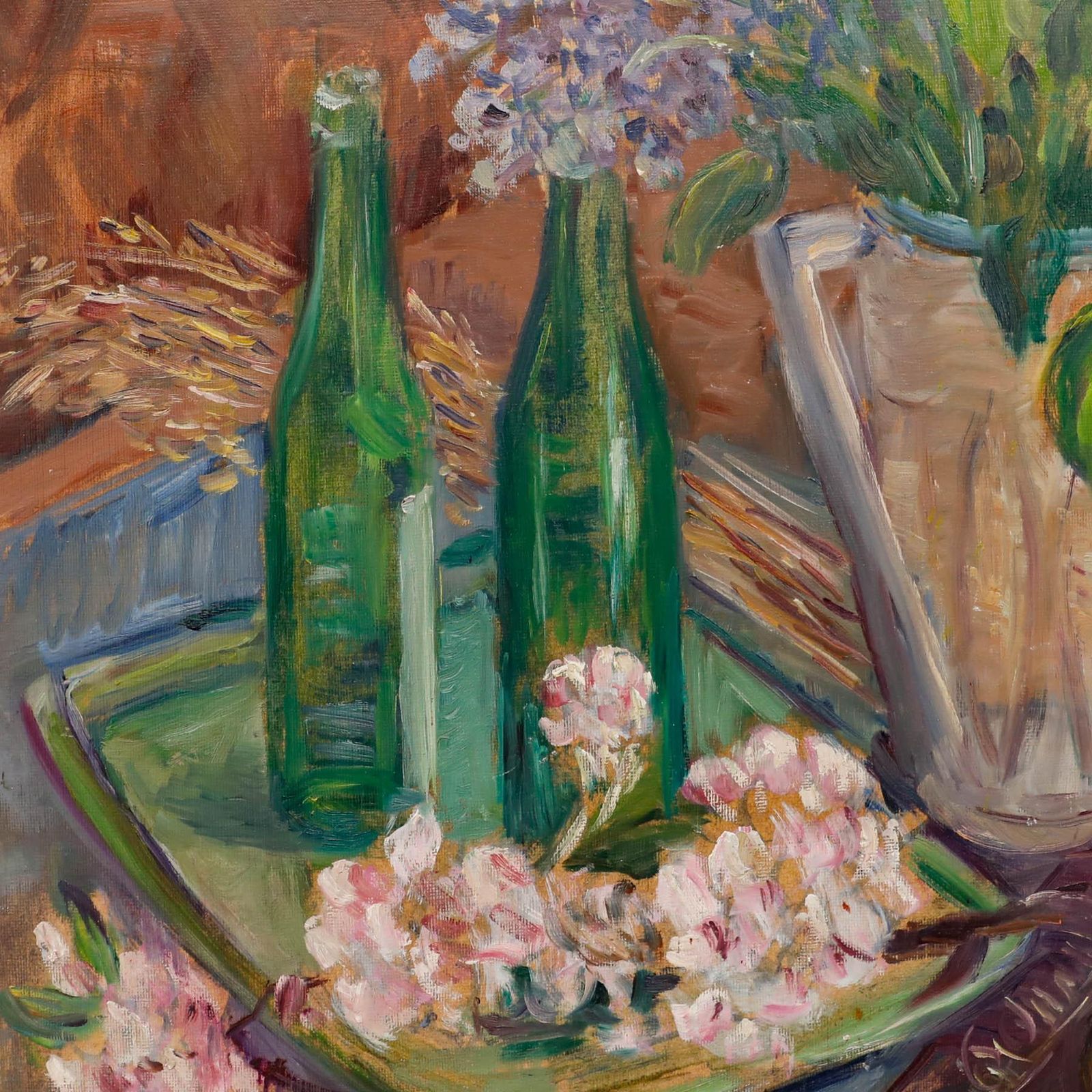 Jessie Page Bignell (1896 1992) 20th Century Oil, Flowers And Bottles photo Art