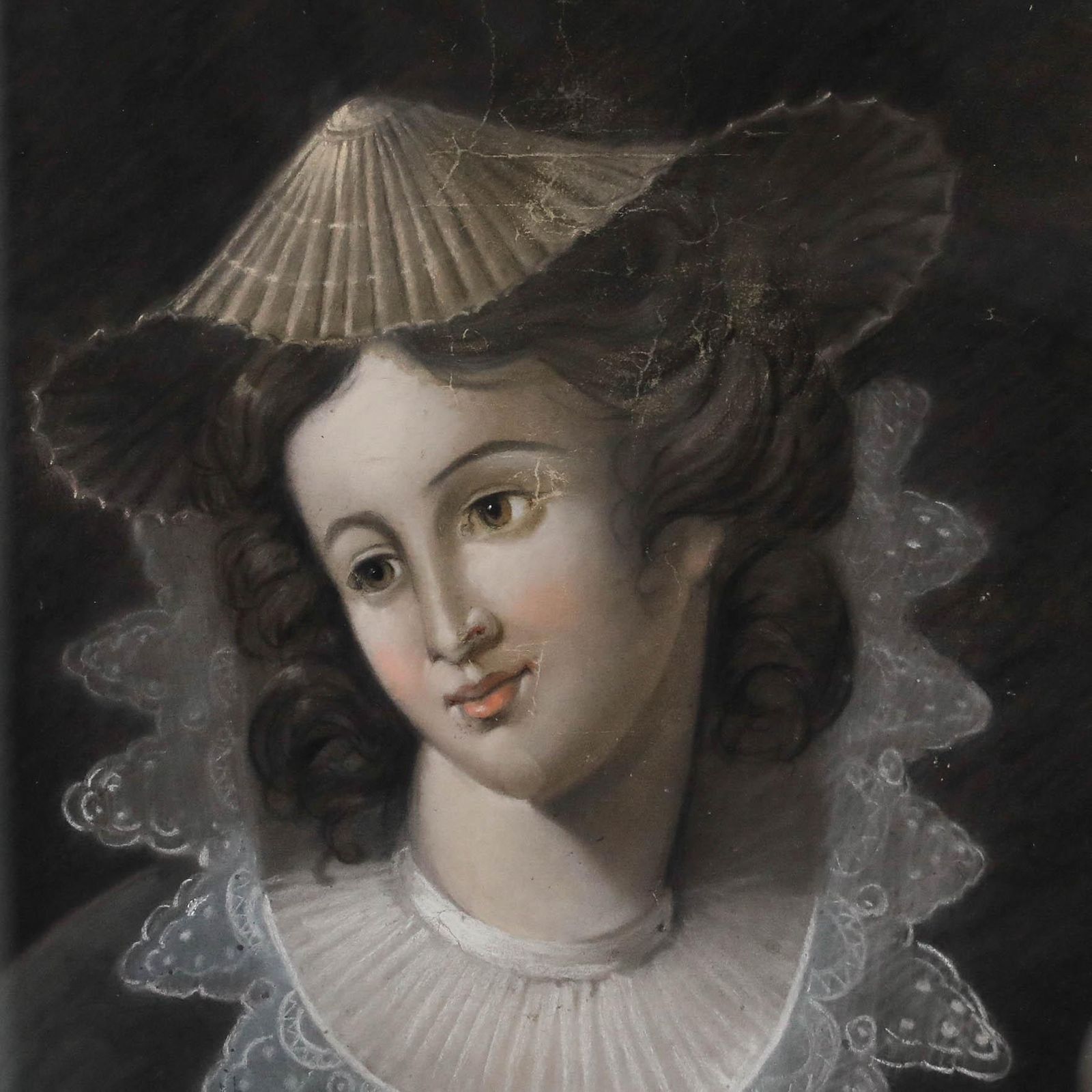 Framed Late 19th Century Pastel Portrait Of A Lady Wearing An Attifet photo Art