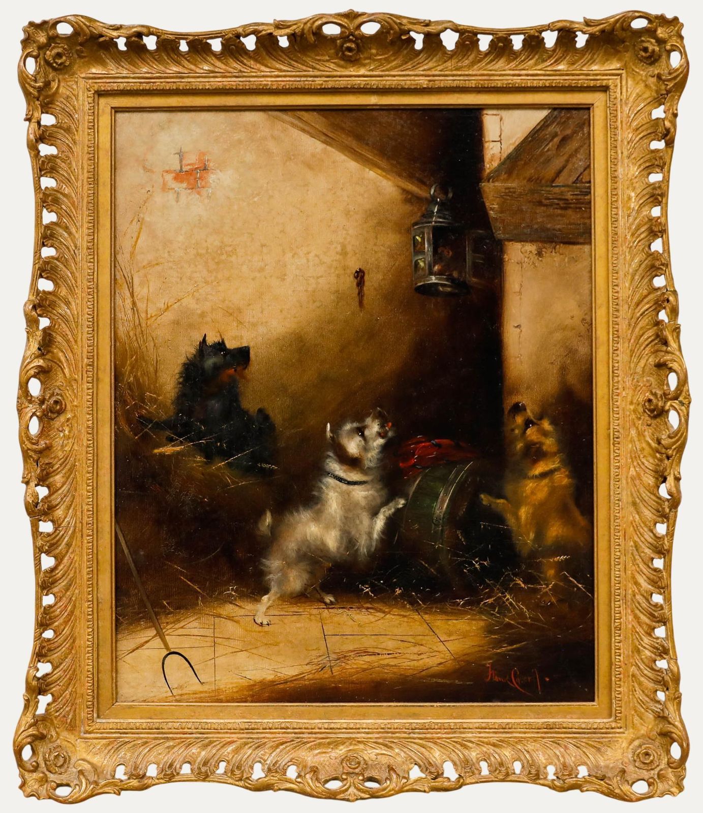 Frank Wormald Cassels (1862 1908) Framed Oil, Hiding In The Lantern