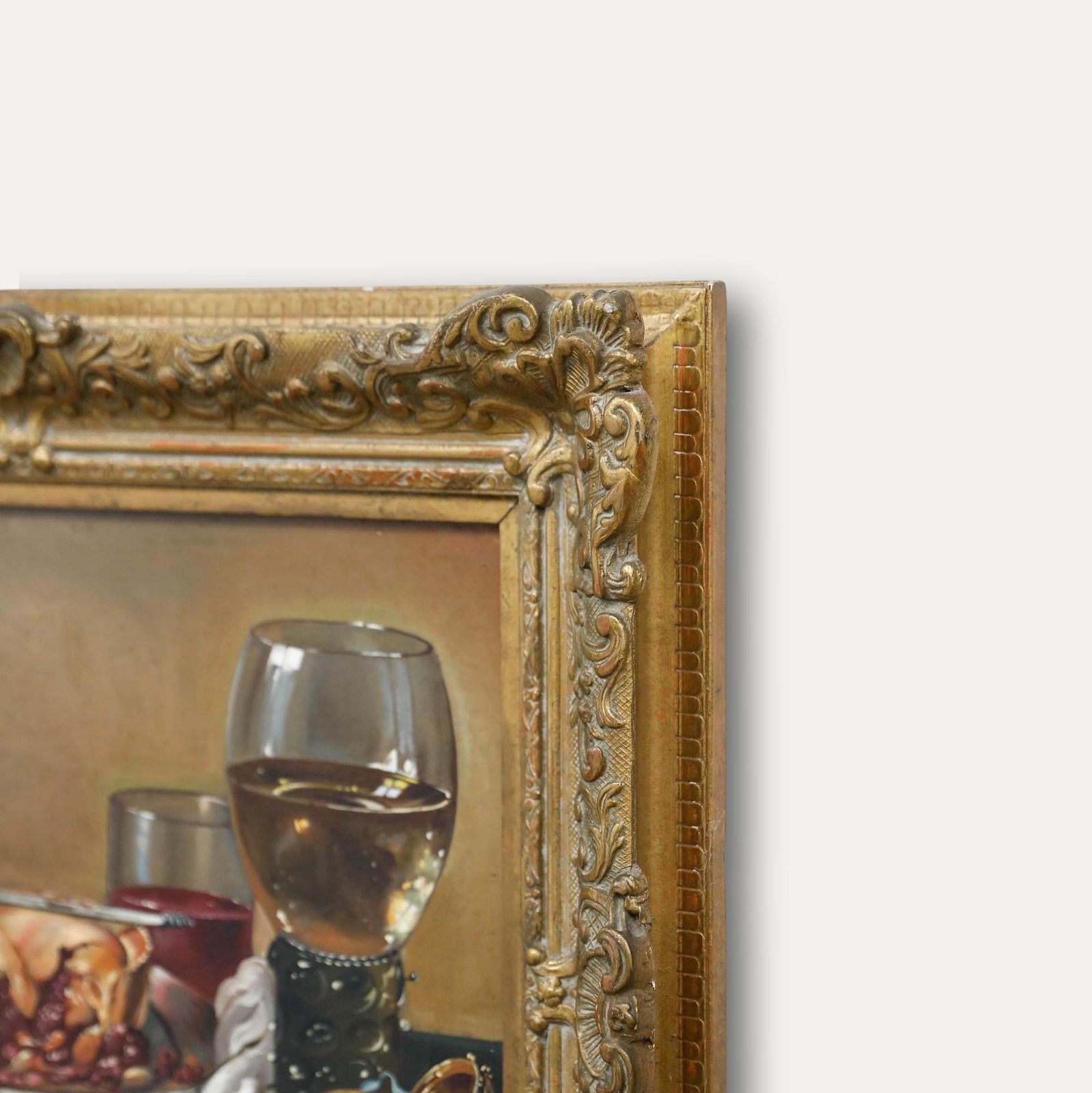 Frederick Victor Bailey (1919 1997) Oil, Still Life With Wine & Berry Pie photo vinterior