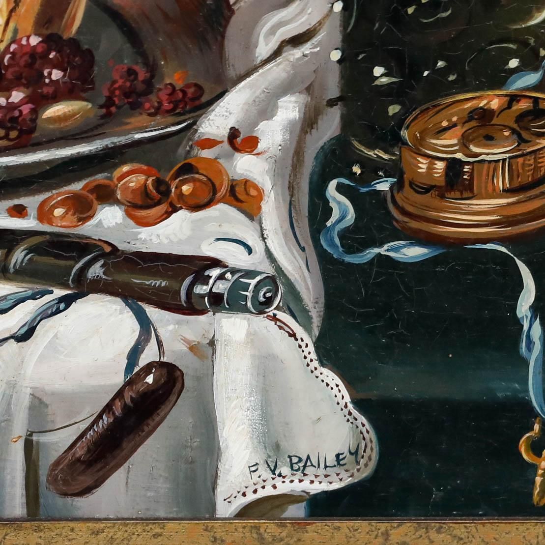 Frederick Victor Bailey (1919 1997) Oil, Still Life With Wine & Berry Pie photo buy