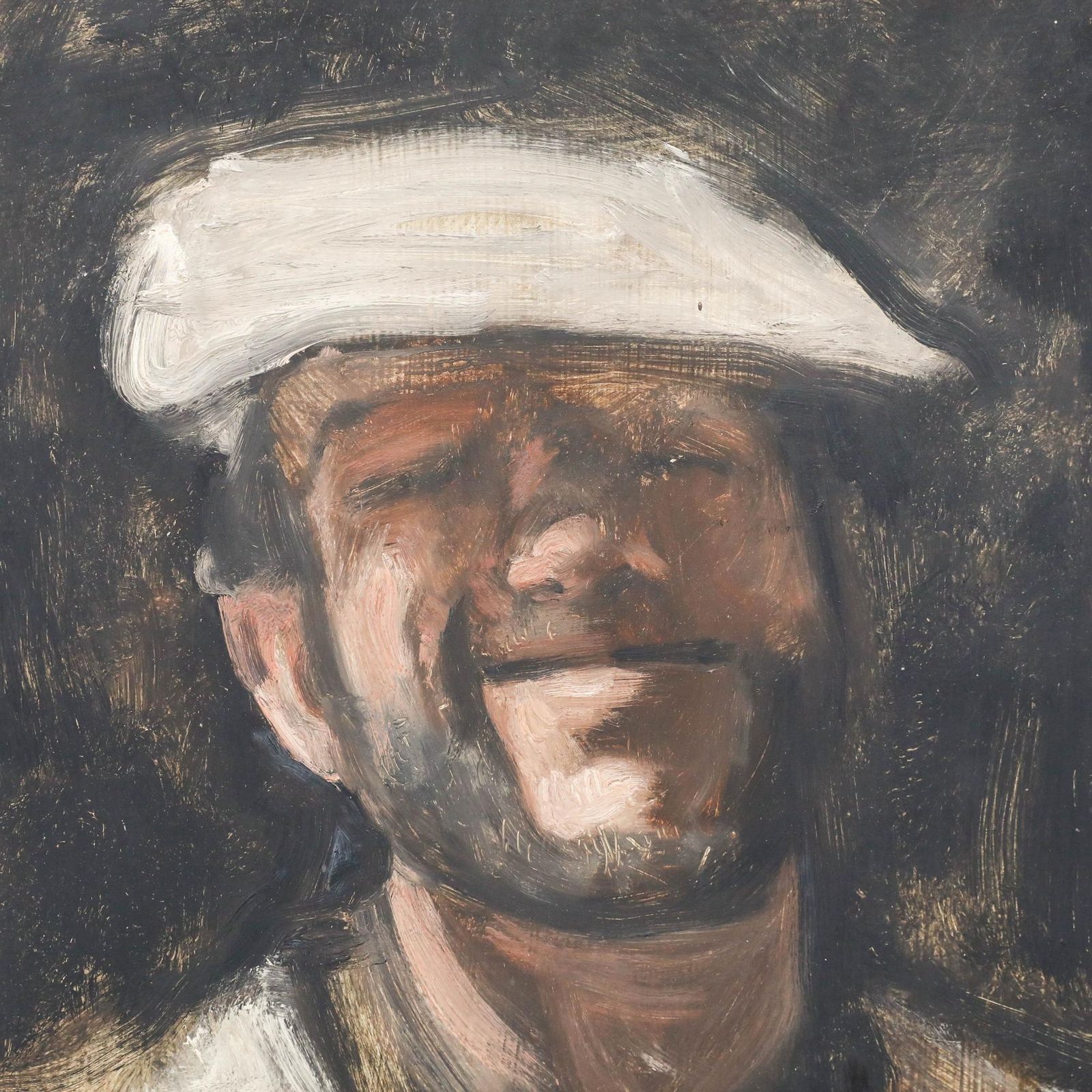 George Weissbort (1928 2013) Mid 20th Century Oil, Smiling Self Portrait photo Art