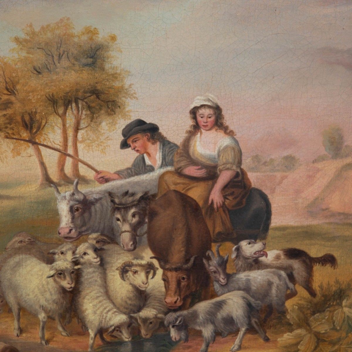 Peat 1787 Oil, Leading The Animals To Water photo for sale