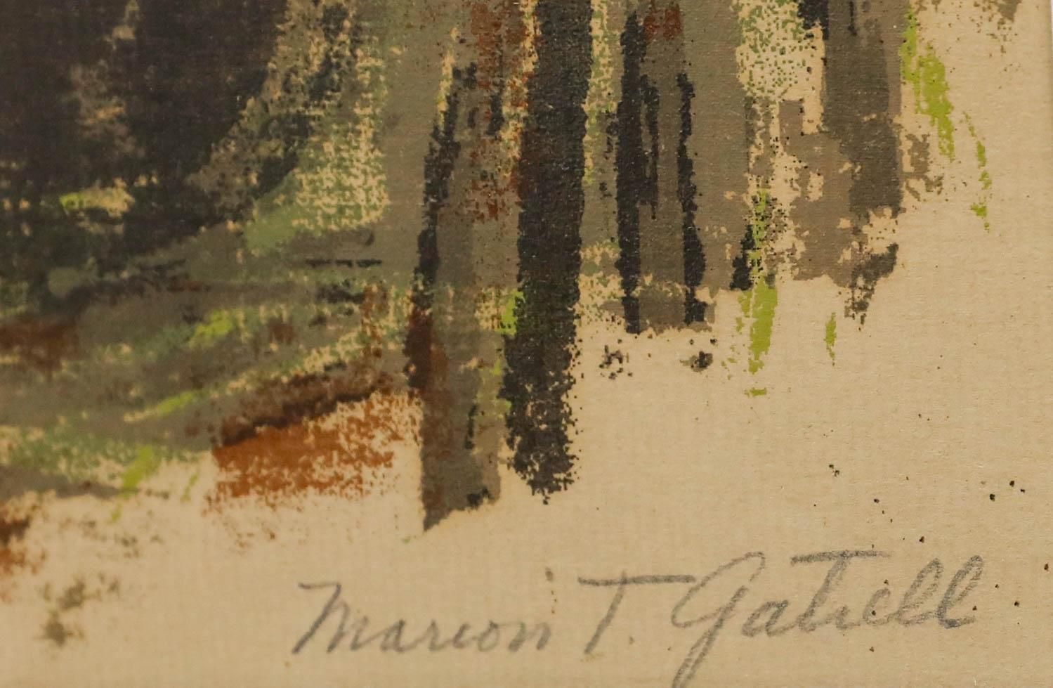 Marion T. Gatrell (1909  1984) Mid 20th Century Silkscreen, Siamese Cat photo vinterior